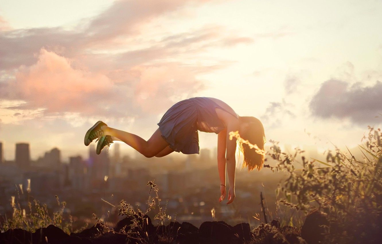 Wallpaper girl, flight, levitation, Kylie Woon image for desktop