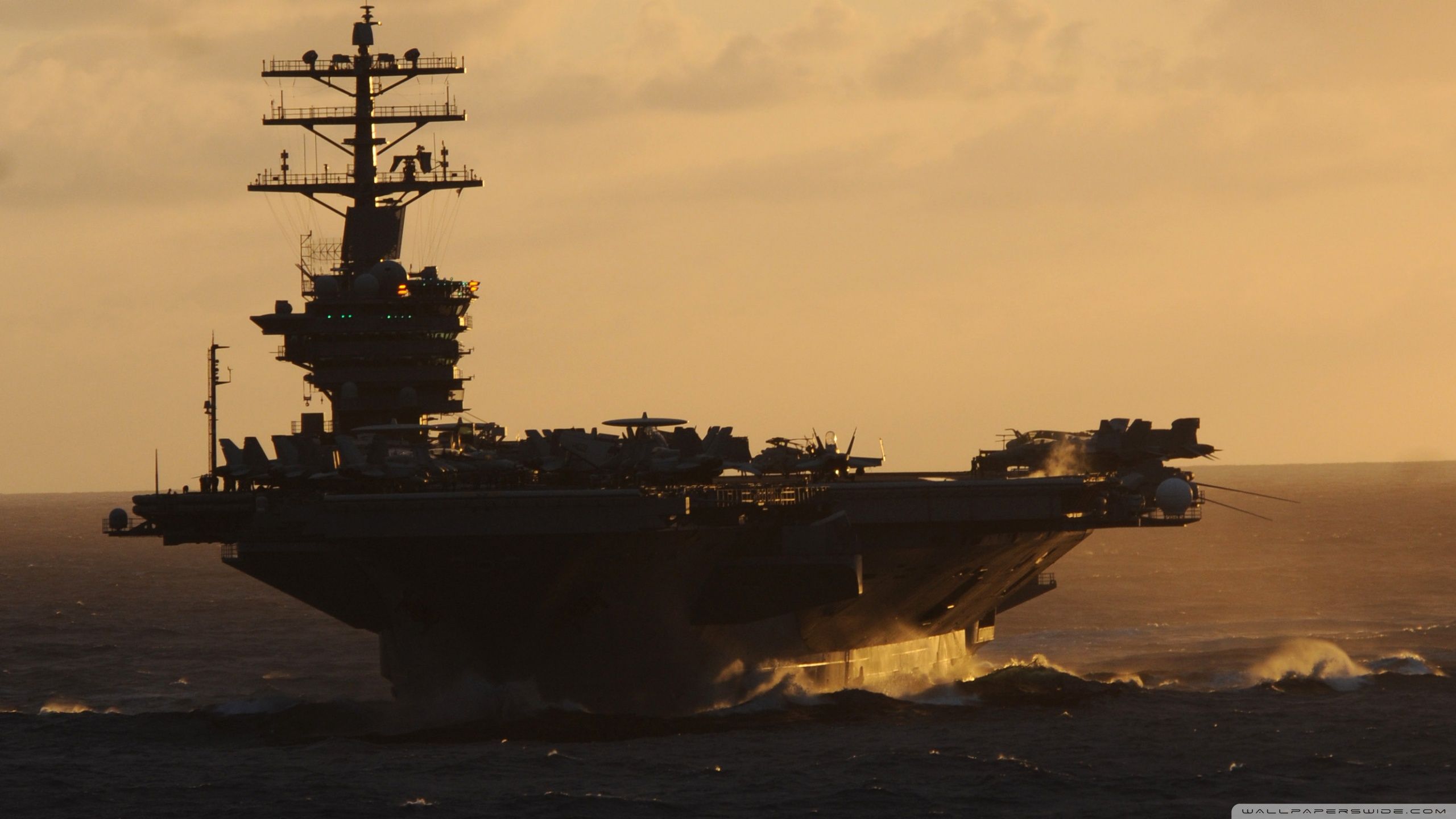 US Navy's Great Green Fleet at Sunset Ultra HD Desktop Background