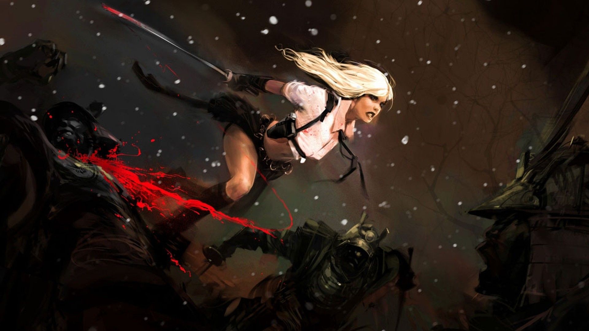 women, Blonde, Warrior, Artwork, Fantasy art, Samurai, War, Sucker