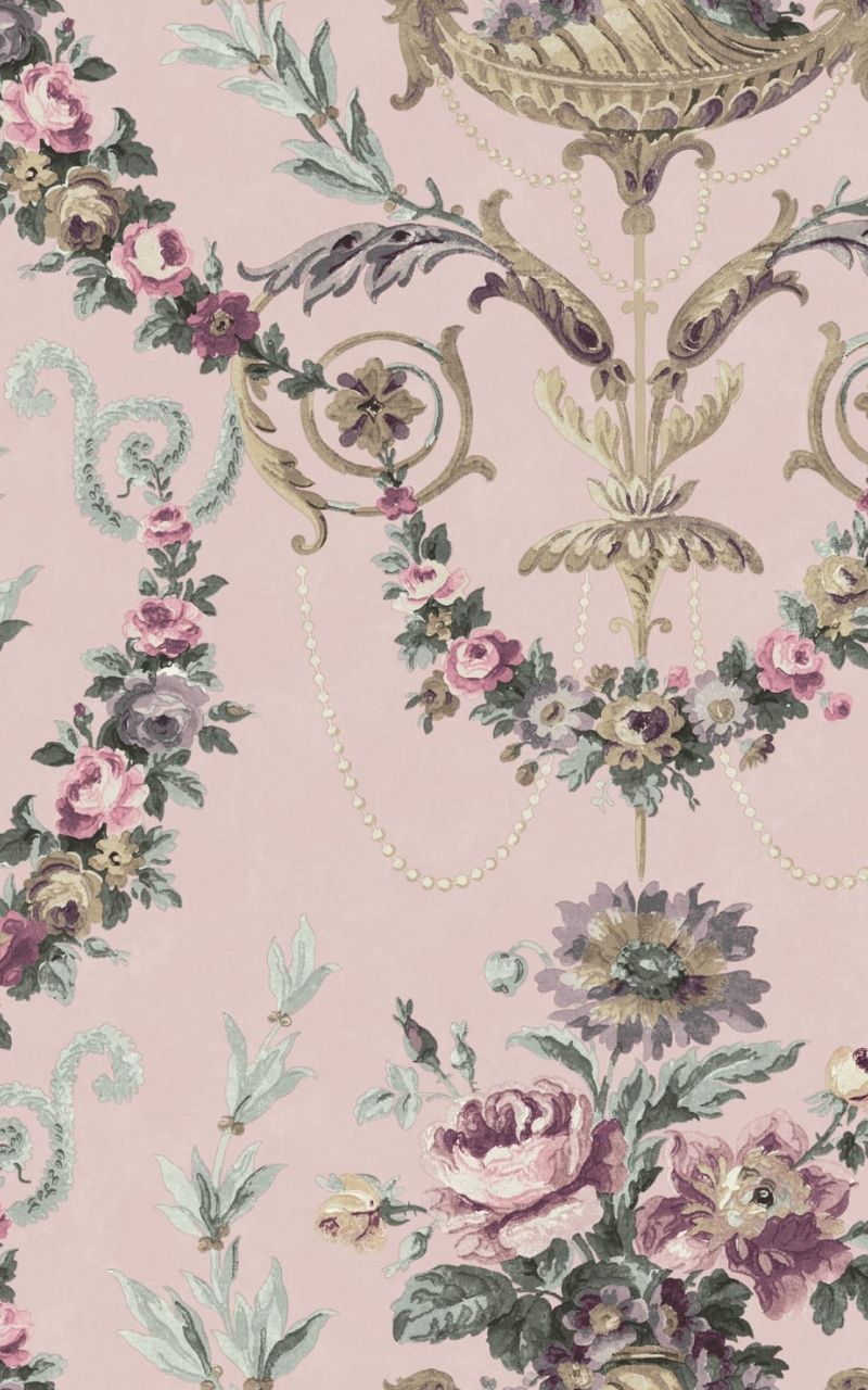 125 Victorian Pink Rococo Wallpaper
