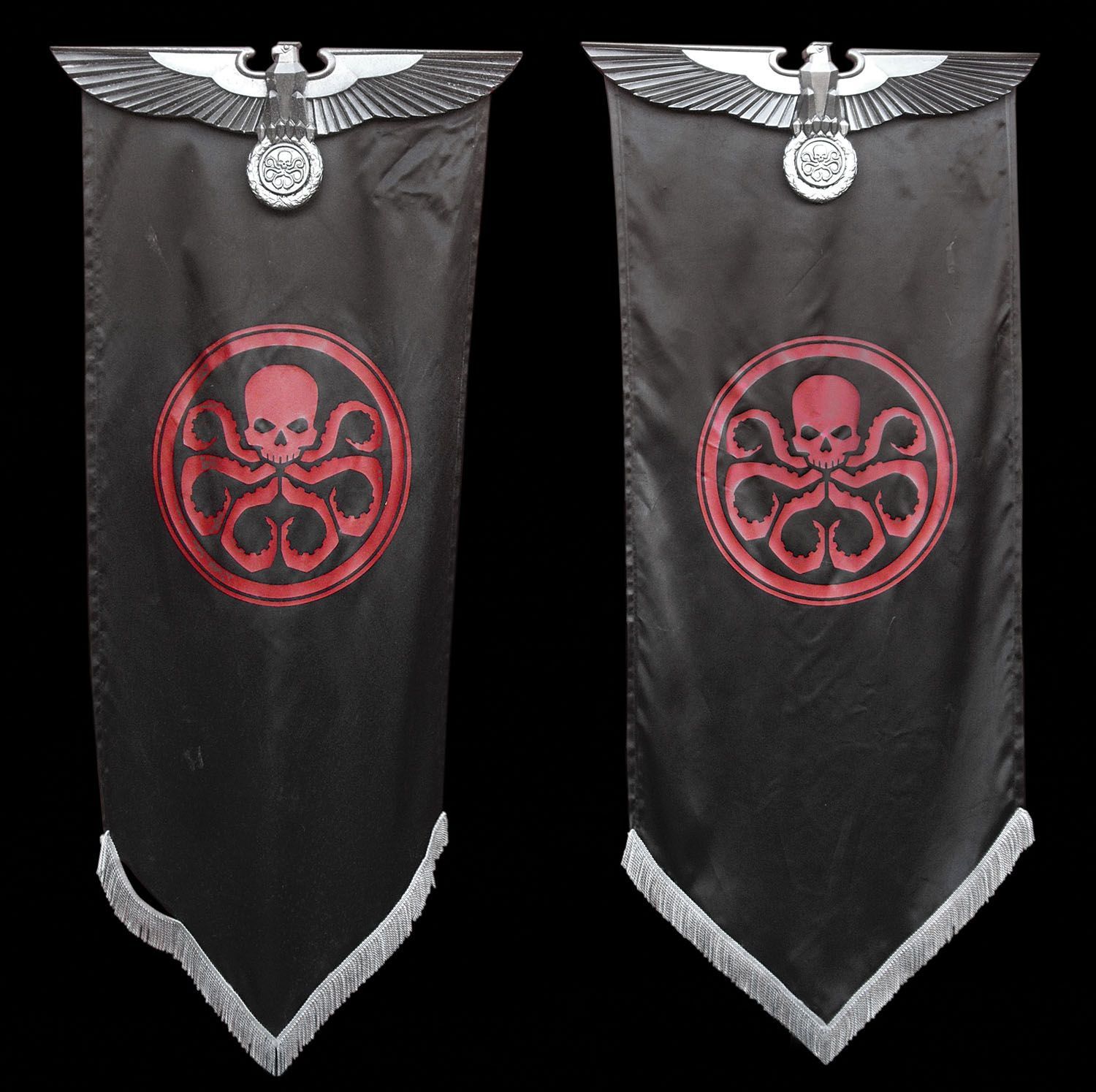 Pair of Hydra logo banners from Captain America The First Avenger.