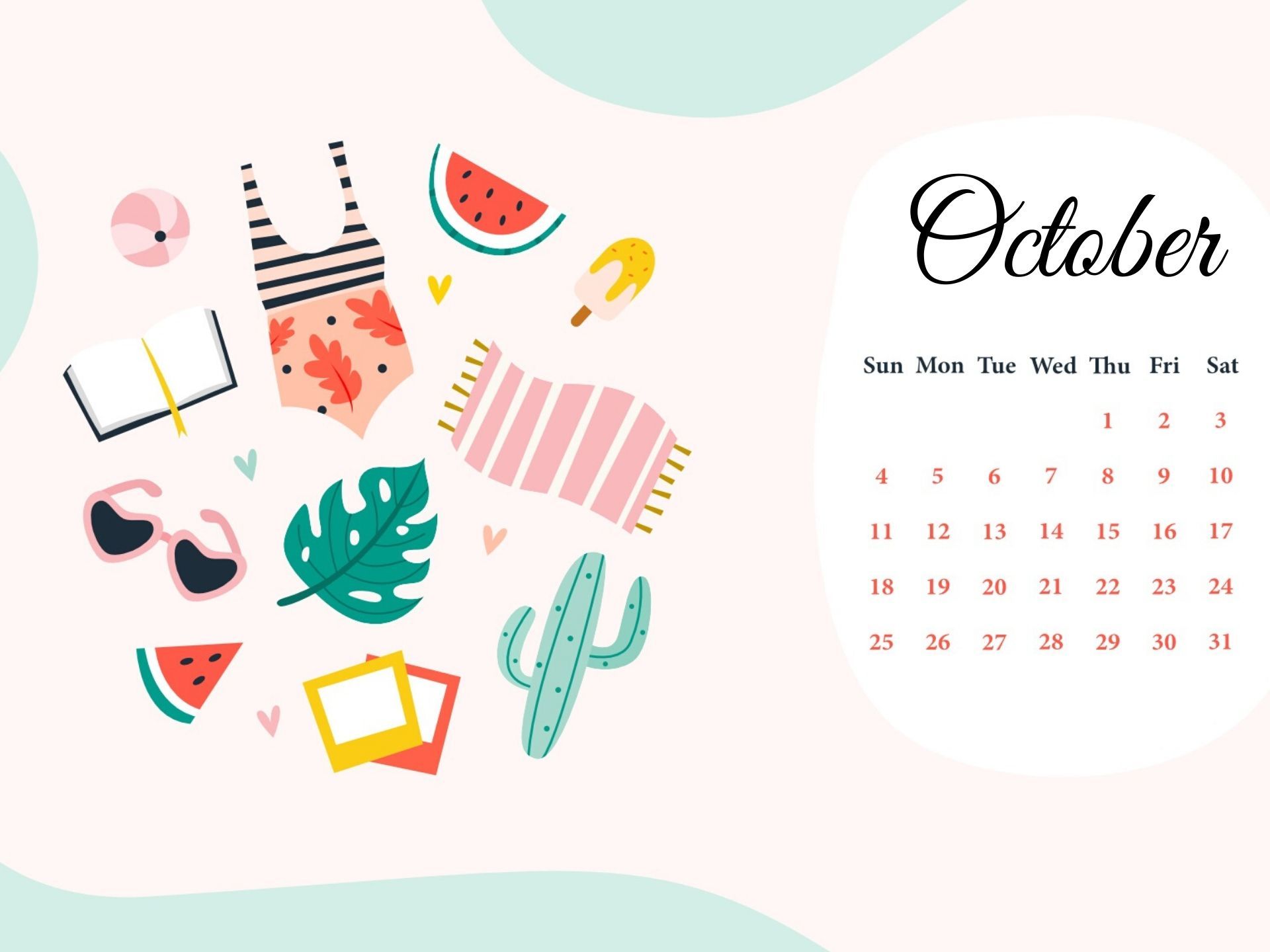 October 2020 Calendar HD Wallpapers Free Download