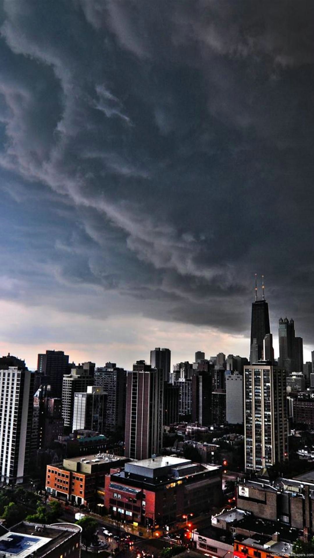 Storm Clouds Chicago City Wallpaper HD