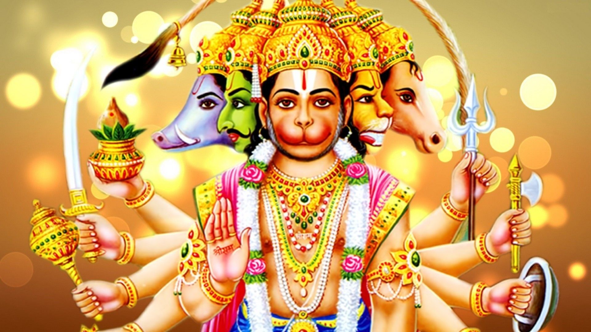 Download Wallpaper of Panchmukhi God Hanuman