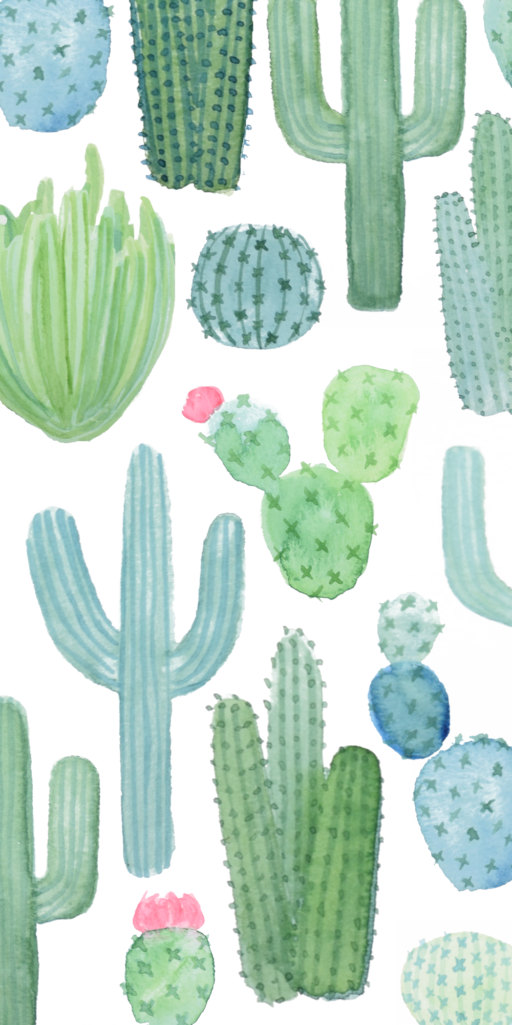 iPhone XS Glitter case Cactus Garden // Watercolor Cacti