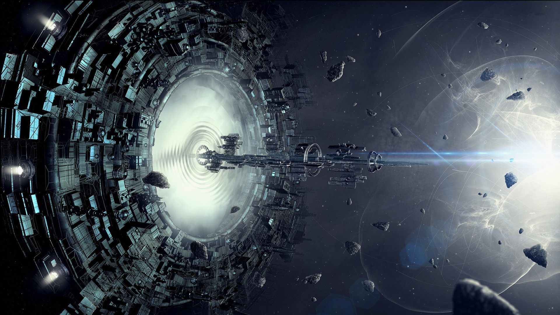 Download 1920x1080 Warp, Teleportation, Galaxy, Sci Fi Wallpaper