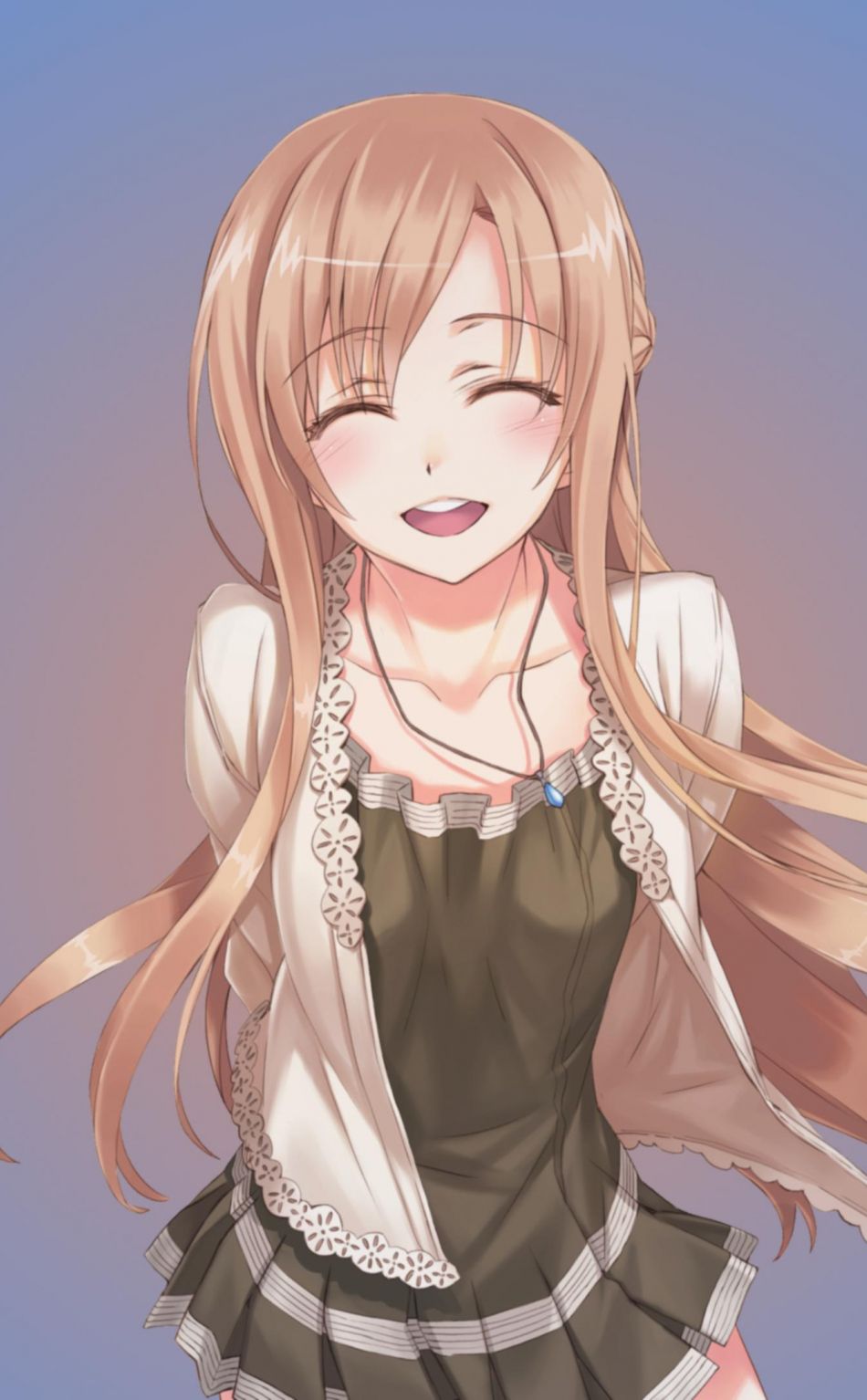 Download 950x1534 wallpaper blonde, cute anime girl, sao, sword