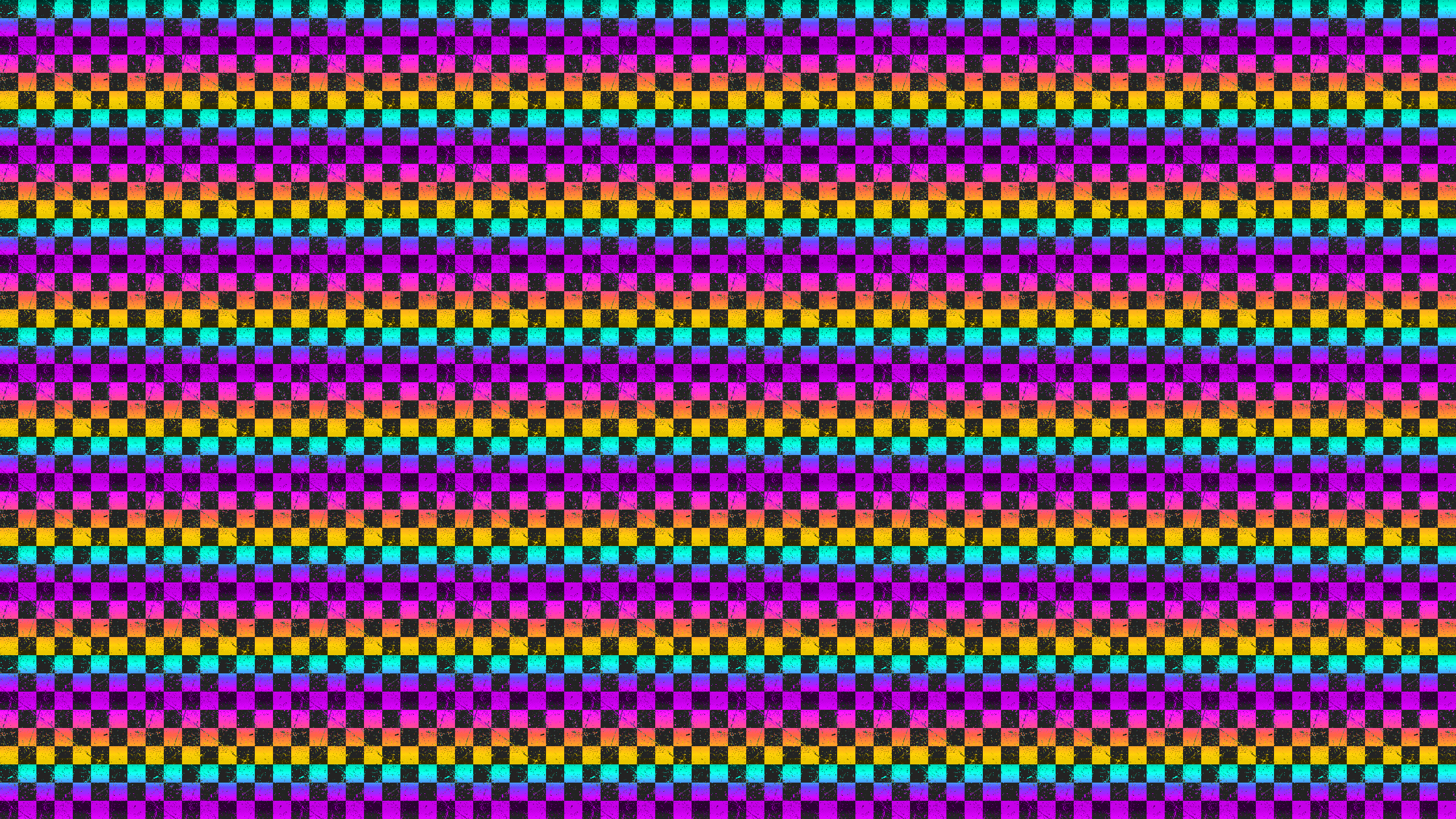 Grunge Fluro Checkers Desktop Wallpaper
