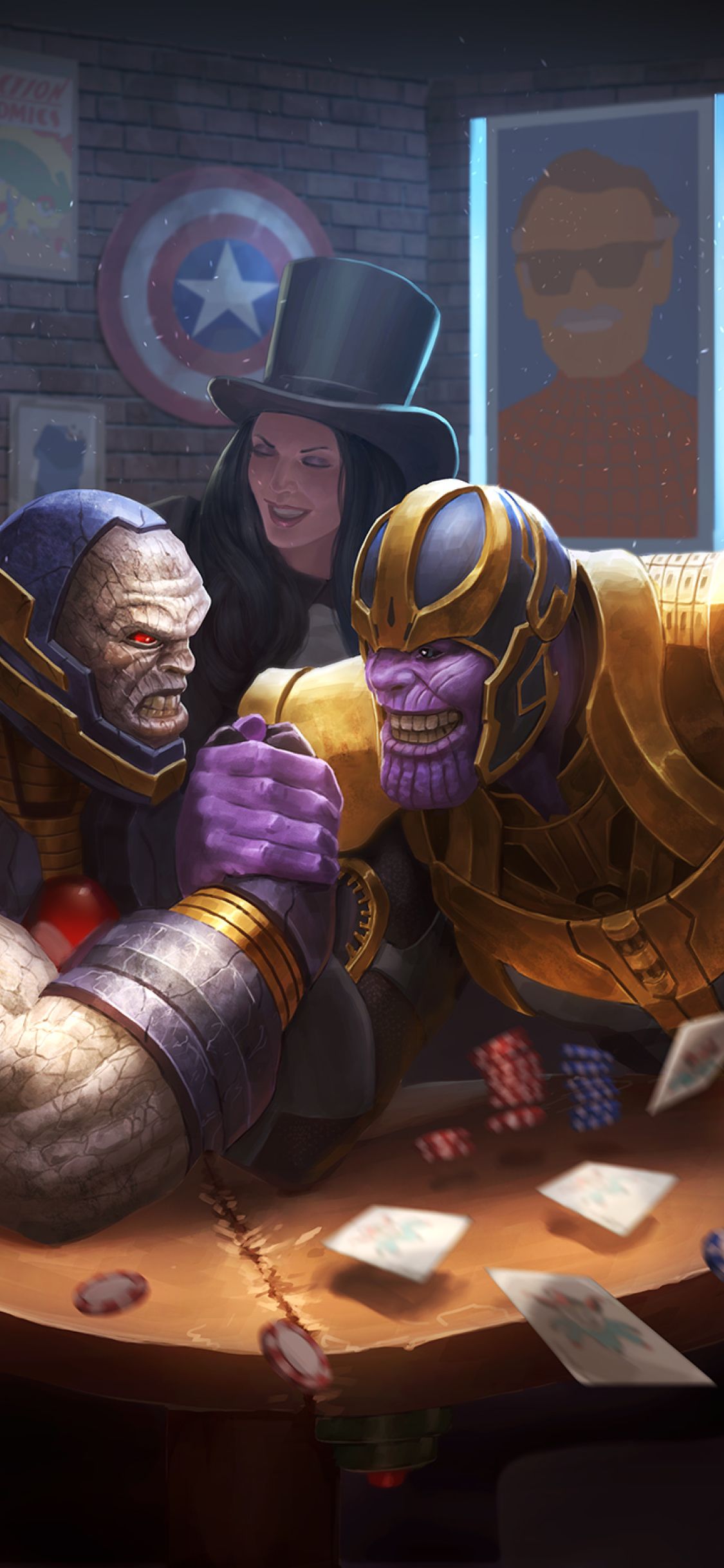 Darkseid Vs Thanos Art iPhone XS, iPhone iPhone X