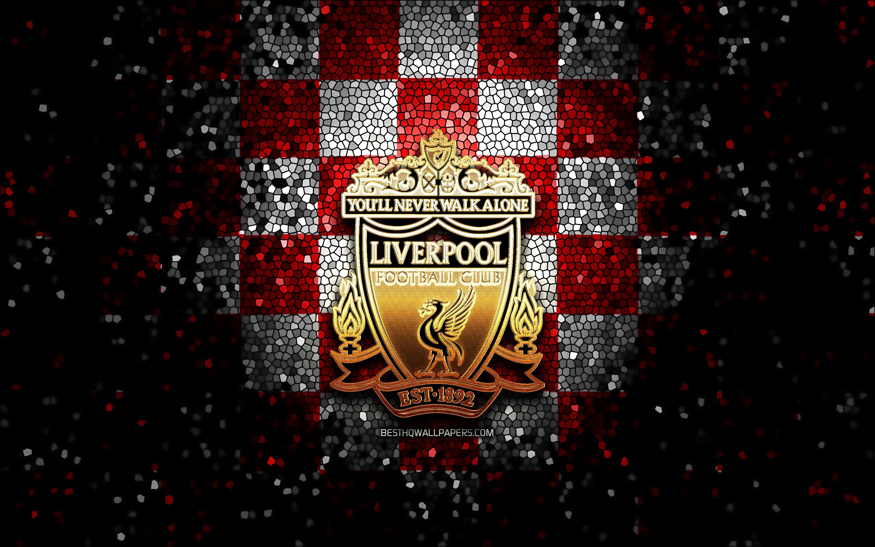 Download wallpaper Liverpool FC, glitter logo, Premier League