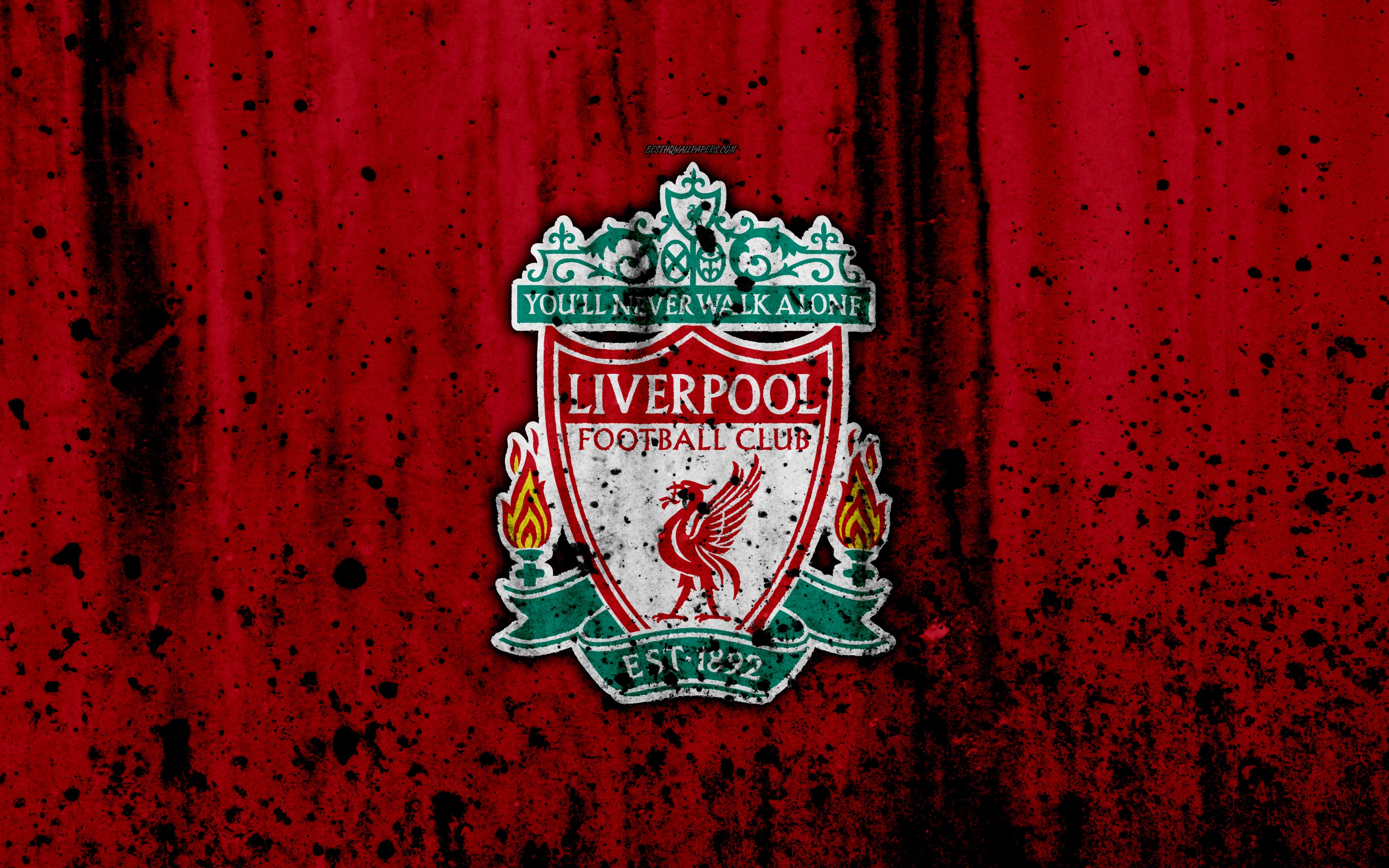 Download wallpaper FC Liverpool, 4k, Premier League, logo