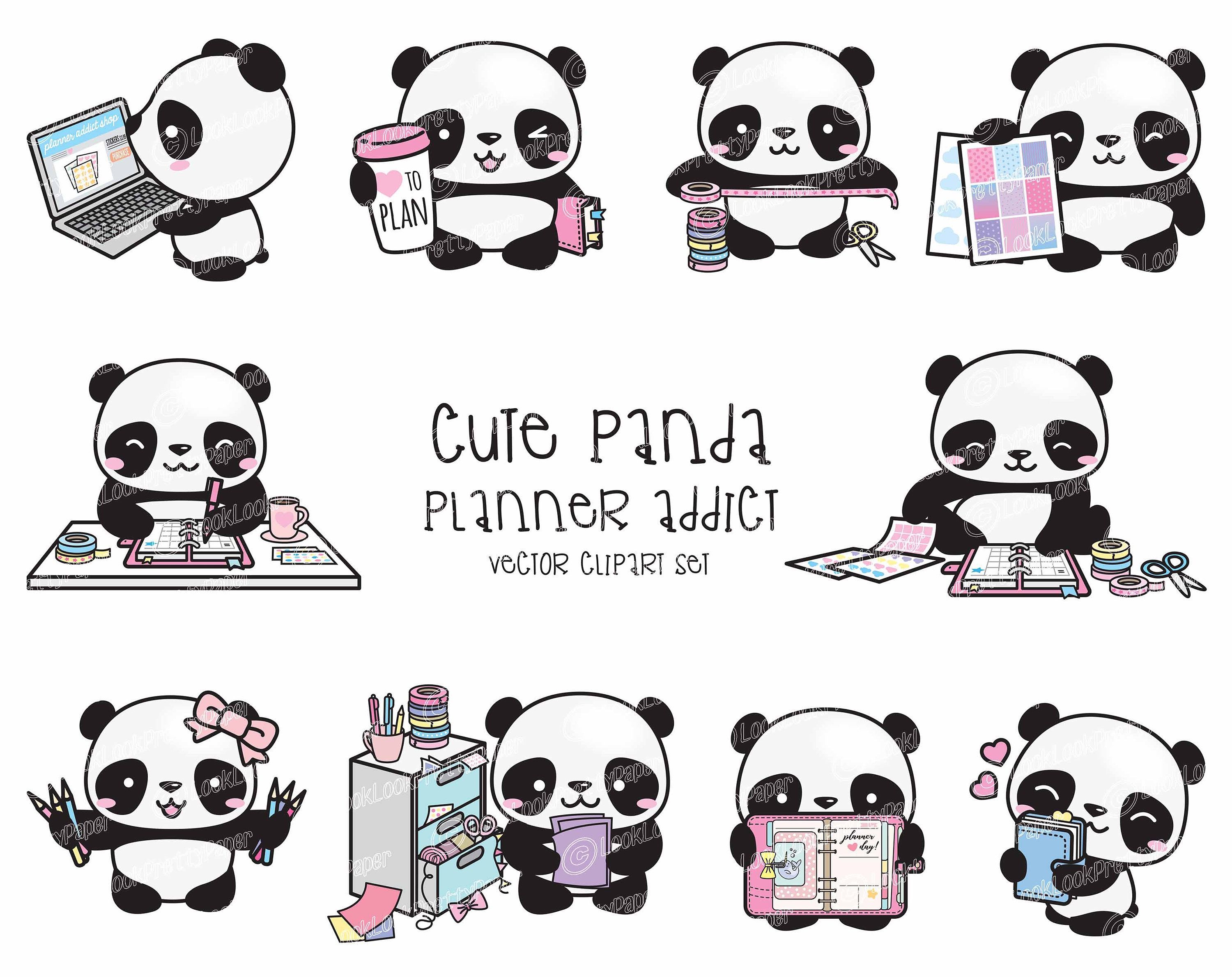 Premium Vector Clipart Panda Pandas Planner Addict