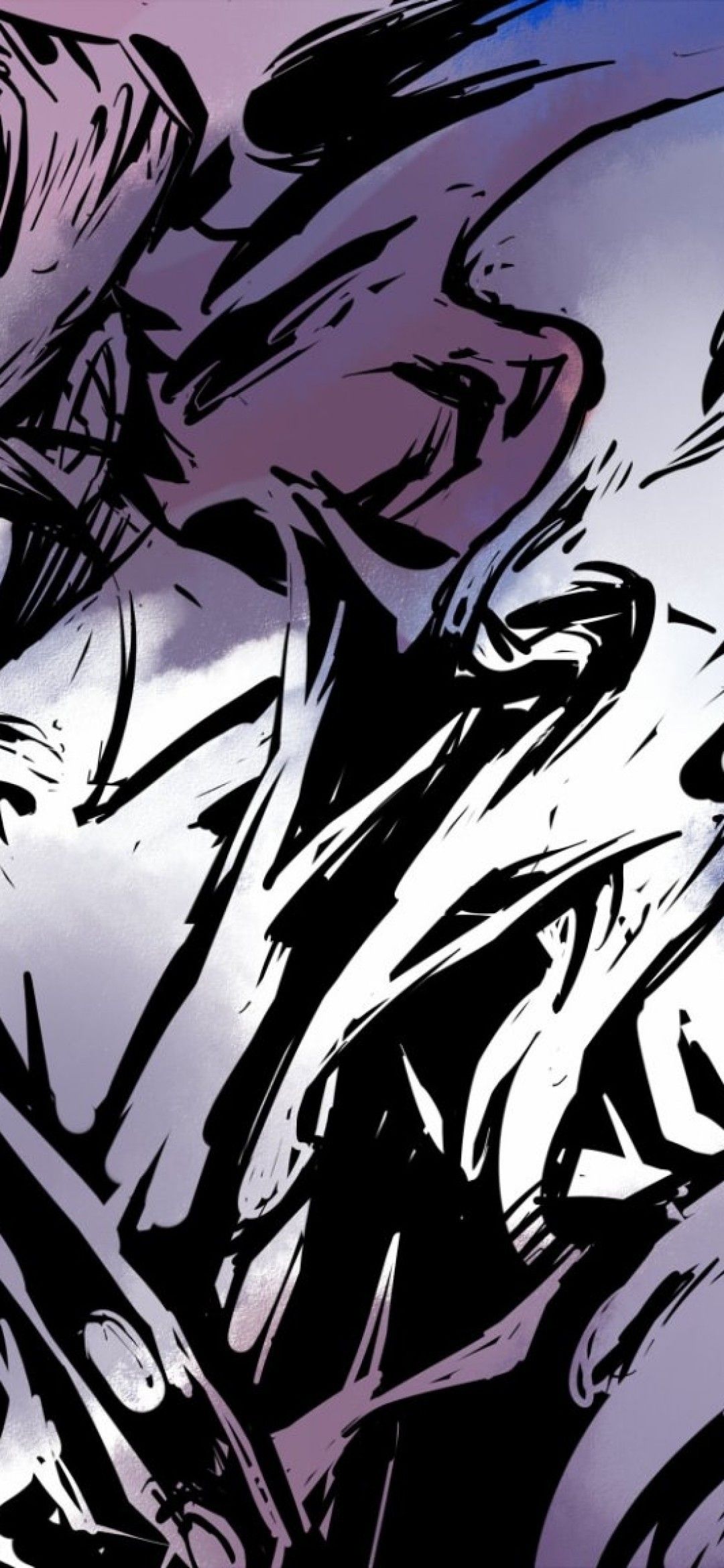 Download 1080x2340 Monkey D. Luffy, One Piece, Black And White