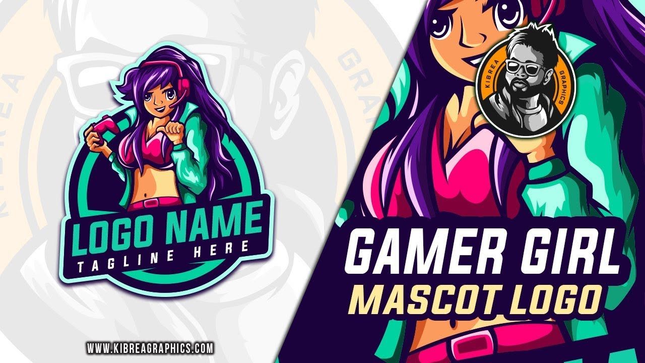 Gamer Girl Mascot Logo designed by kibrea Graphics. Gamer girl