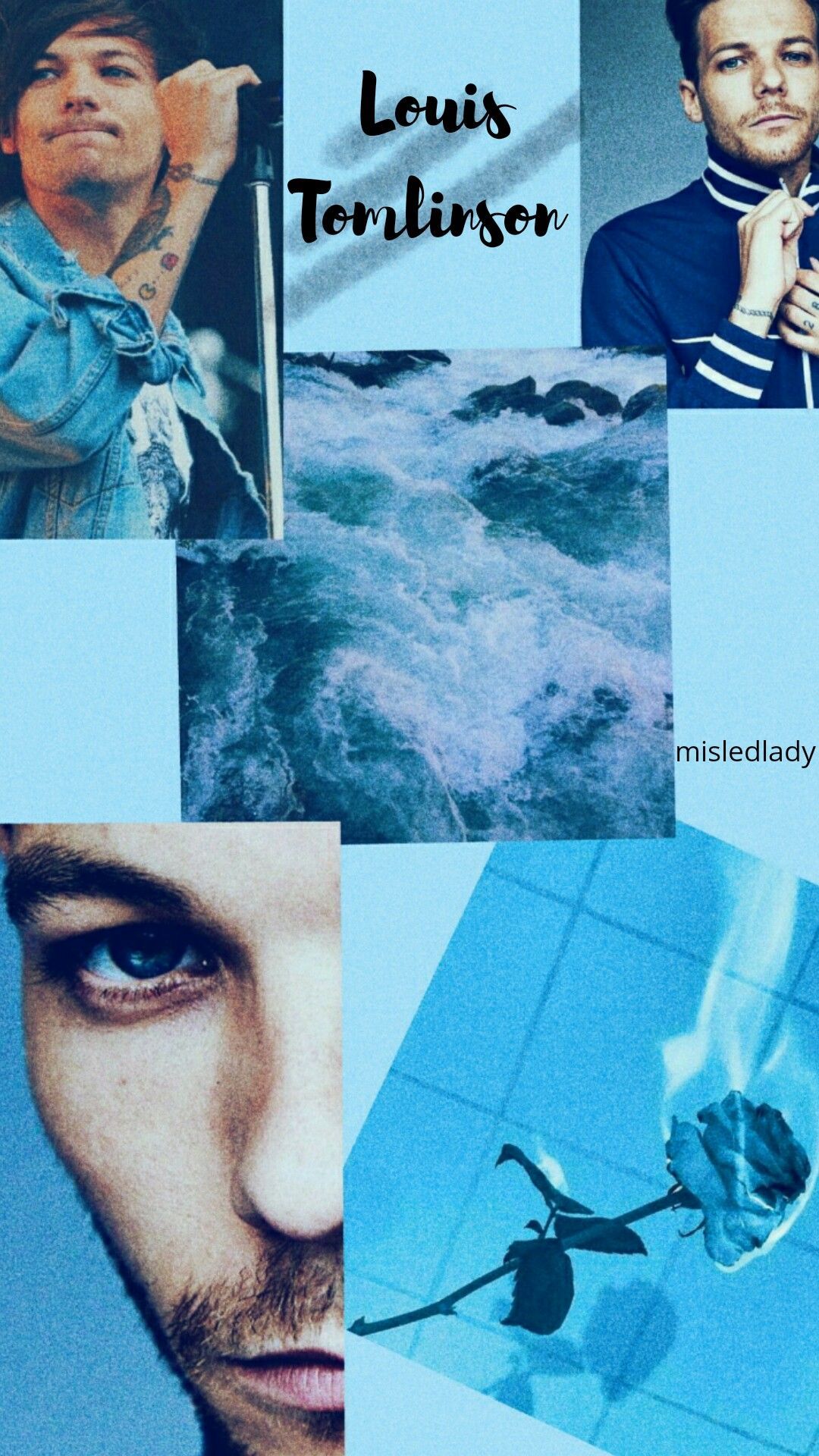 Louis Tomlinson aesthetic blue.. lockscreen. Louis tomilson