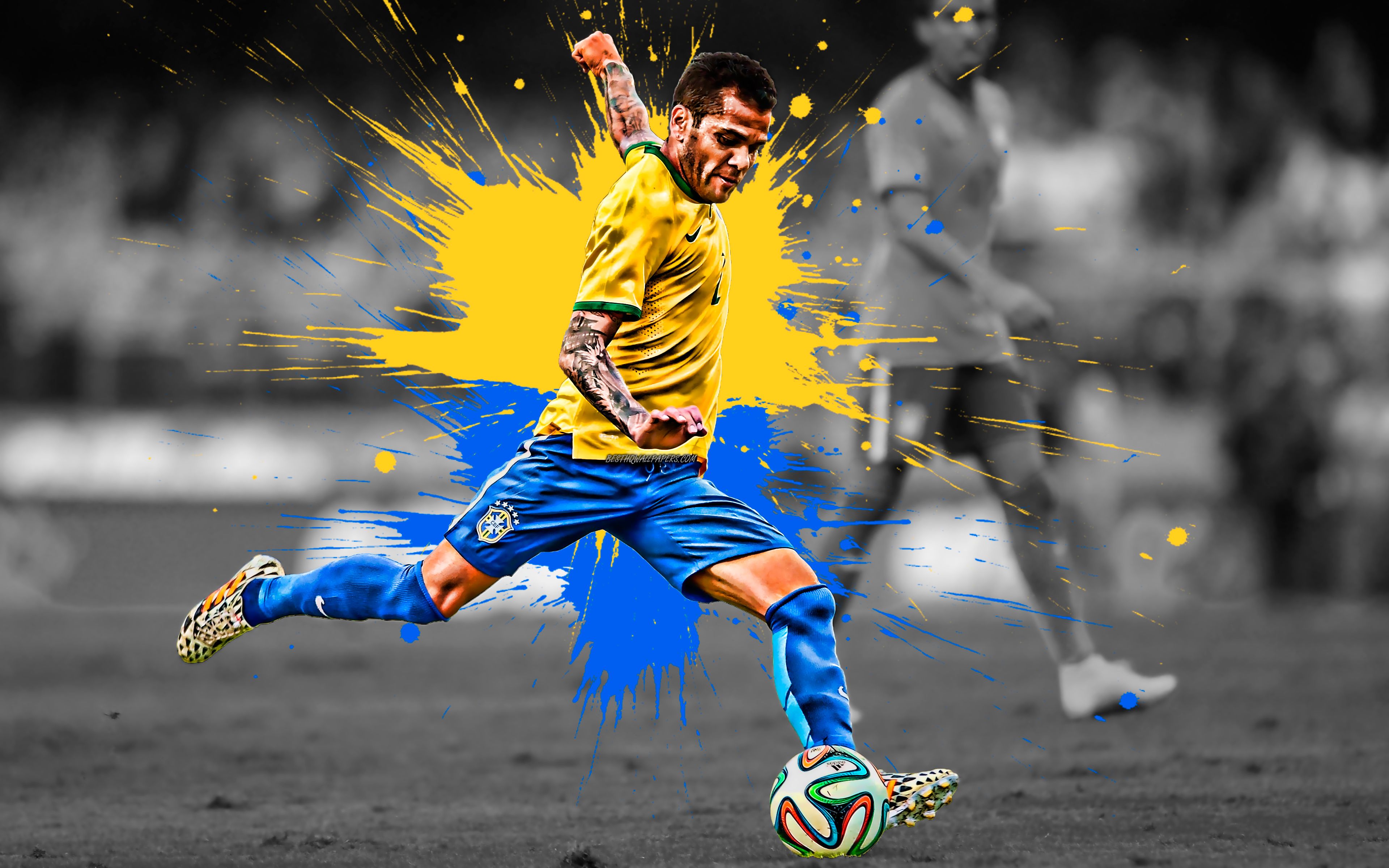 Download wallpaper Dani Alves, 4k, Brazilian football player