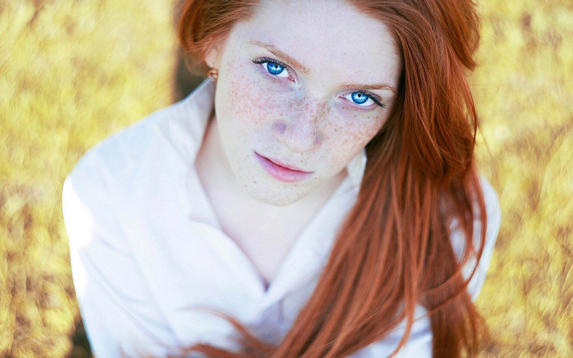 Natural Redhead Blue Eyes