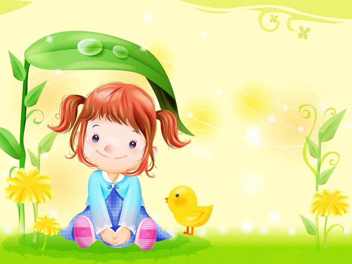 Download 1440xo wallpaper Cute Girl Cartoon Paint Wallpaper Free