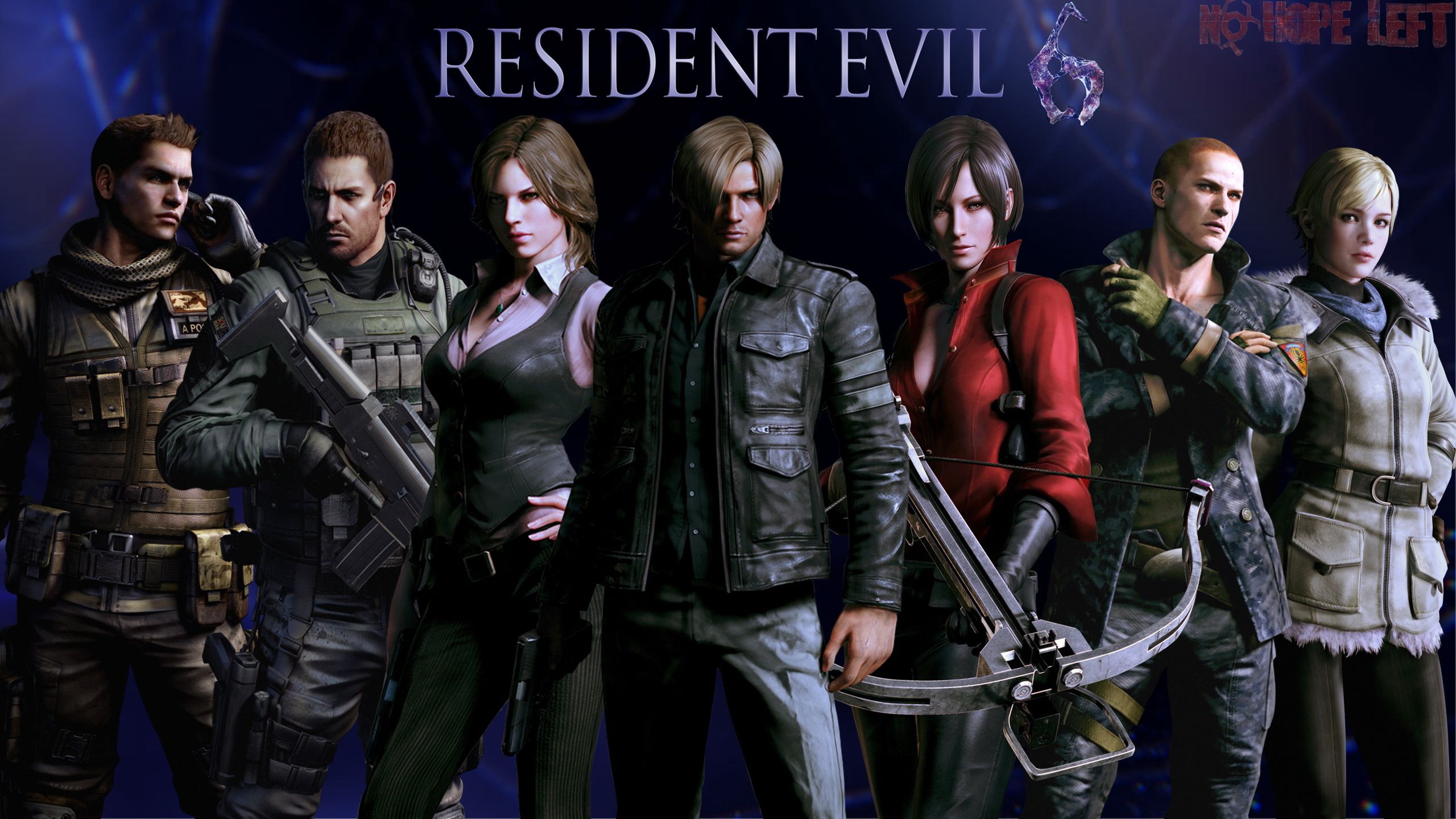 Wallpaper Resident Evil, Resident Evil 6, Leon Scott Kennedy, Chris Redfield, Jake Muller, Helena Harper, Sherry Birkin, Ada Wong, Piers Nivans desktop wallpaper Games GoodWP.com