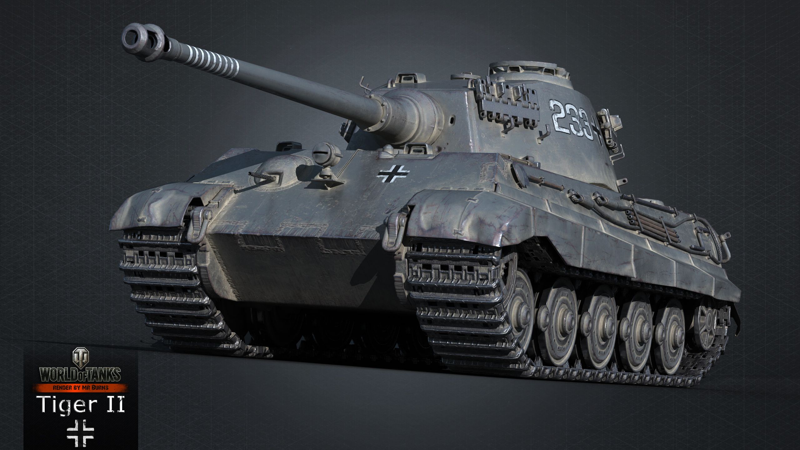 Photo WOT Tanks Tiger II 3D Graphics Games 2560x1440