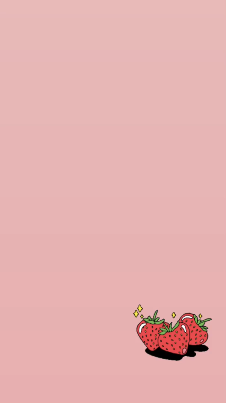 Pink, Red, Strawberry, Illustration. Pink aesthetic, Aesthetic iphone wallpaper, Butterfly wallpaper