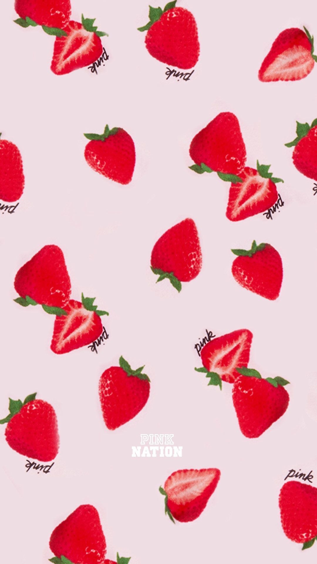 Strawberries #pinknation. Pink wallpaper iphone, Vs pink