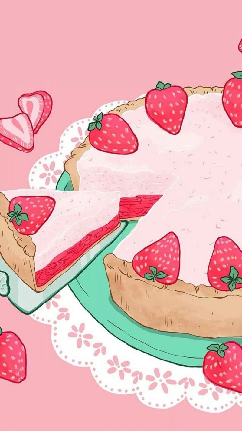 Cute Strawberry Aesthetic Computer Wallpaper