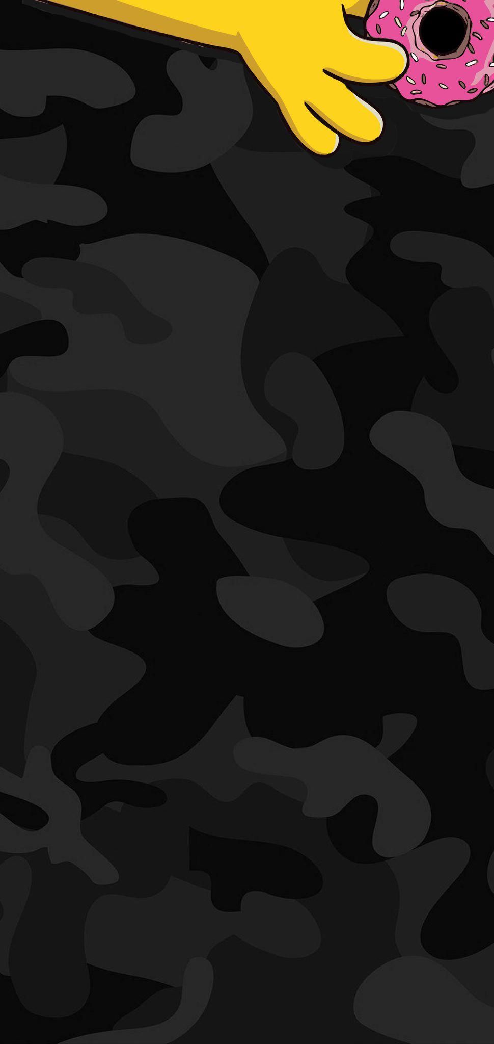 Camo Simpson donut wallpaper