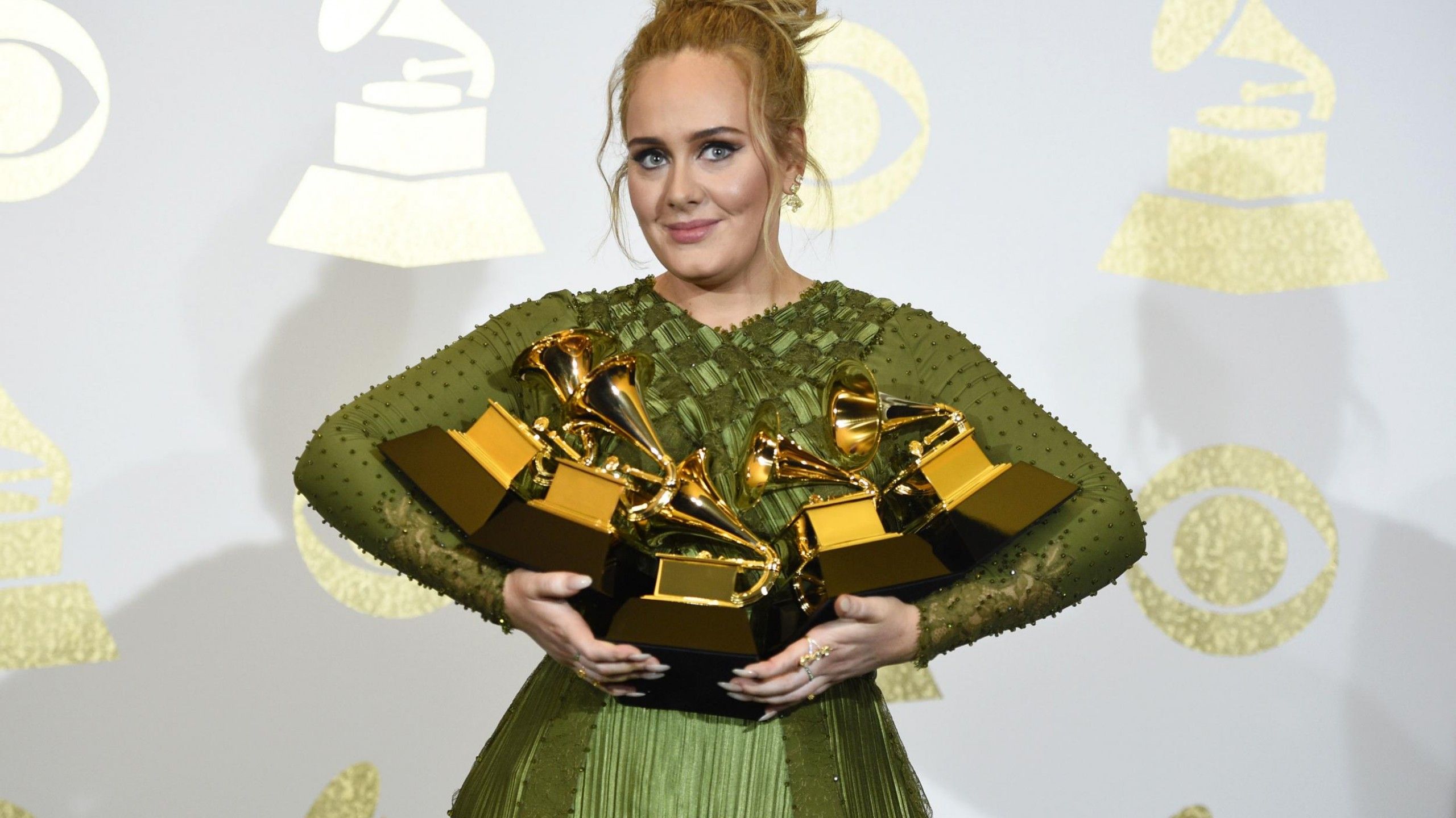 Wallpaper Adele, Grammy Grammy Awards, winner, dress, Music