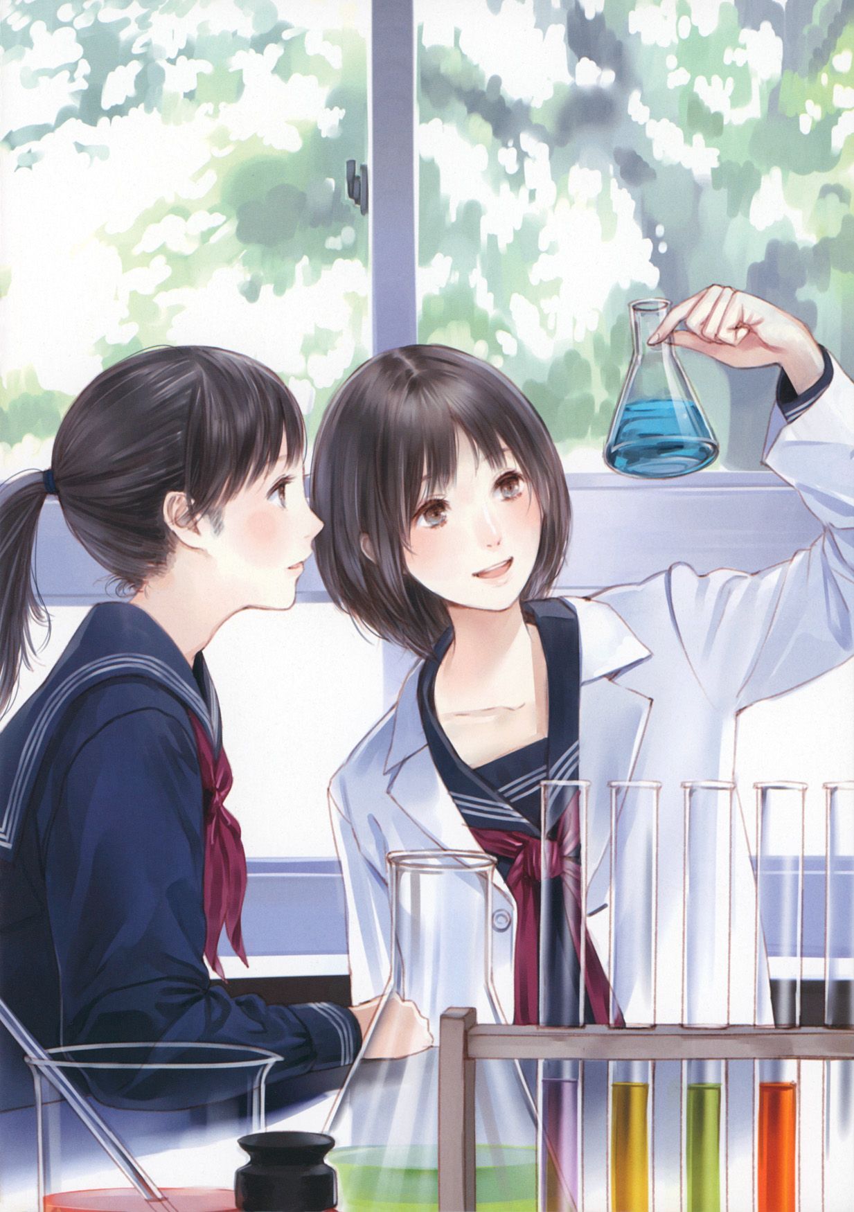 ✮ ANIME ART ✮ school uniform.. .school girls.. .seifuku