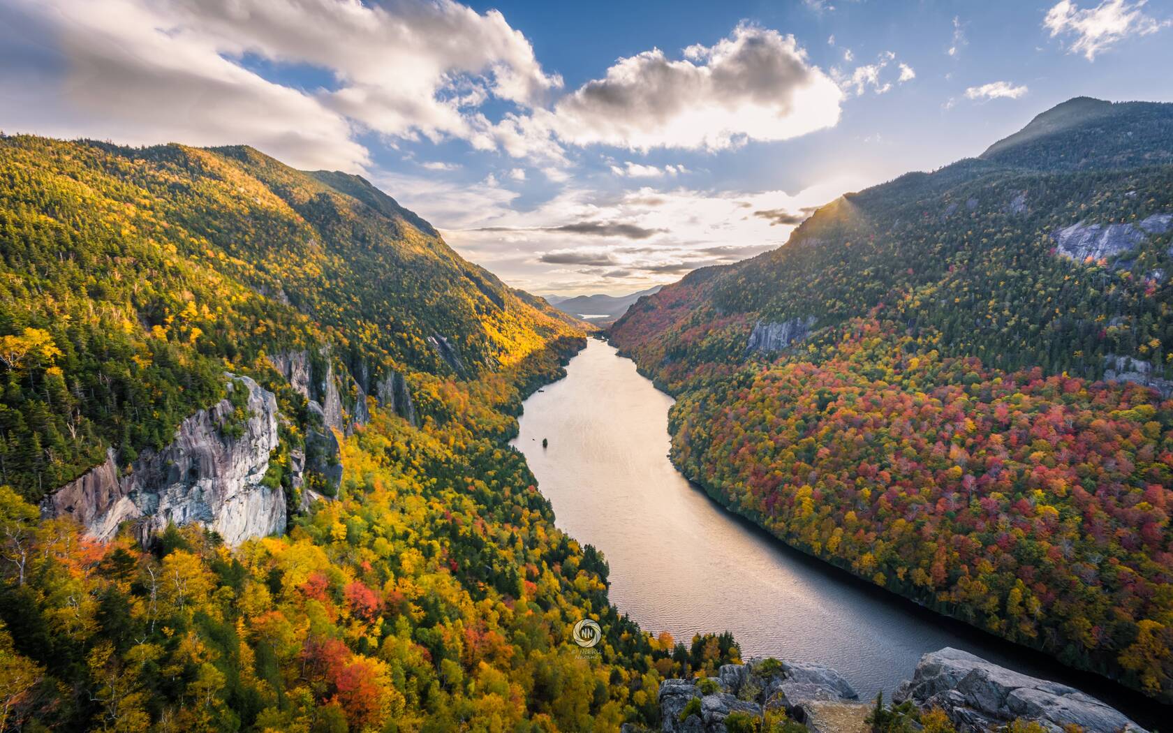 River Mountains Fall Clouds Tree 5k 1680x1050 Resolution