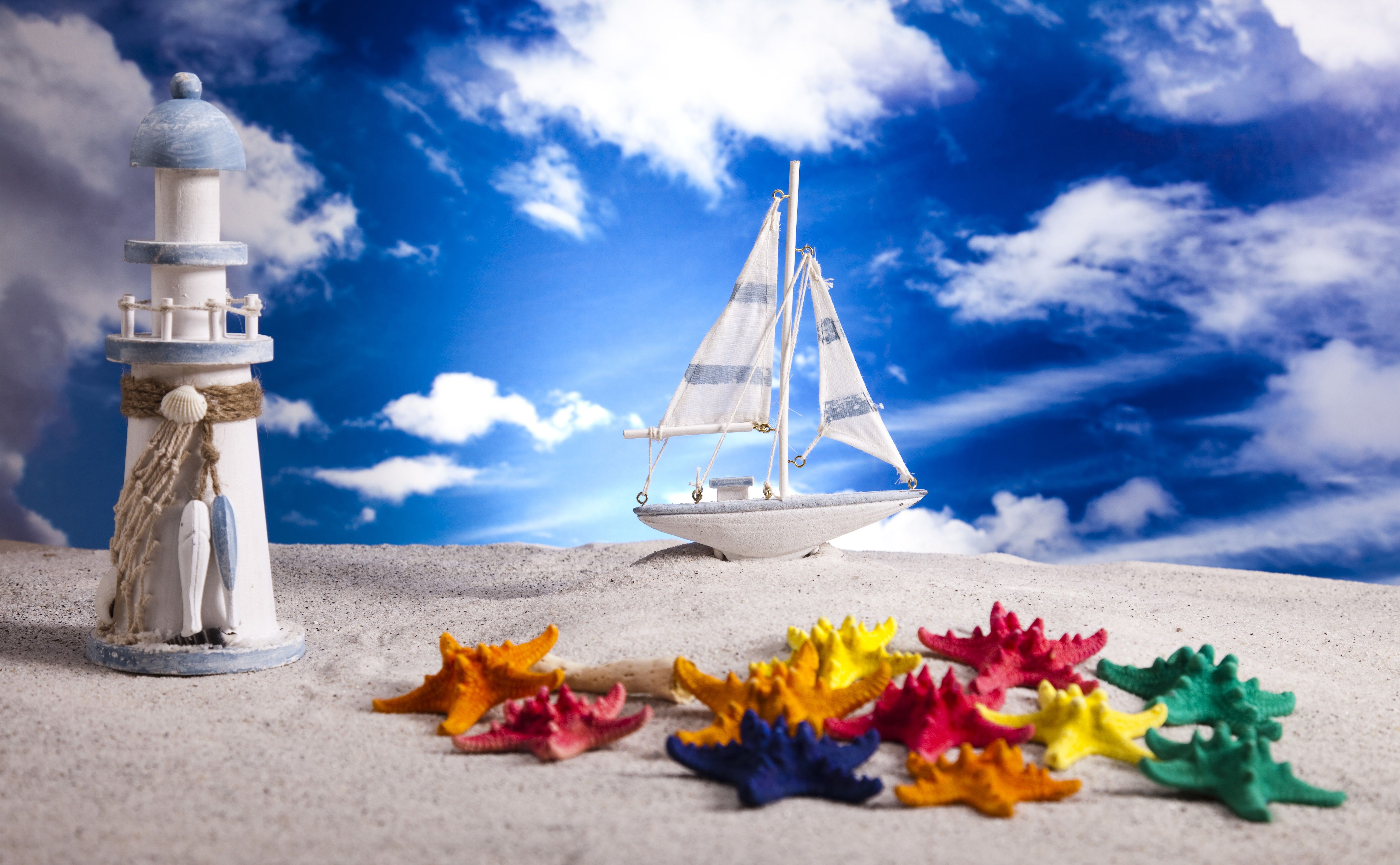 Bokeh, Sunny Wallpaper, Starfish, Sailing, Boats, Sunbahting, sky