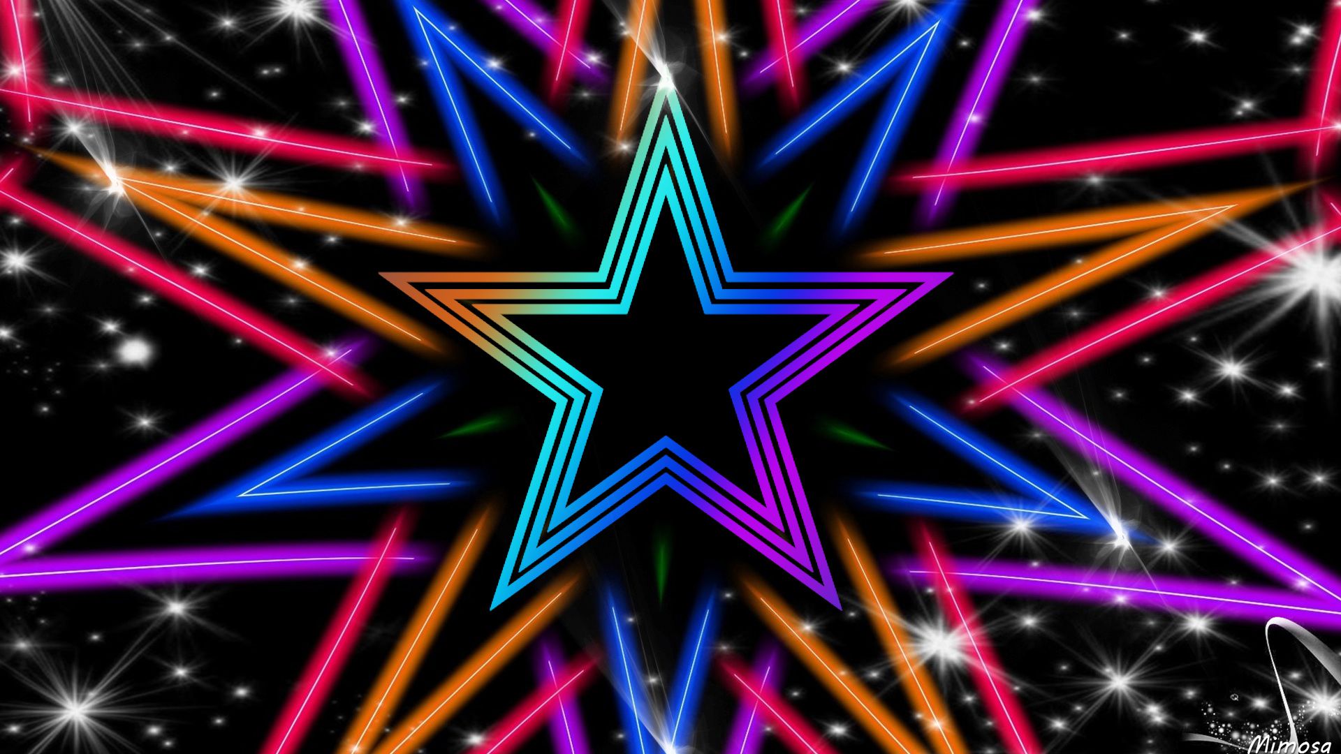 Multicolors star HD Wallpaper