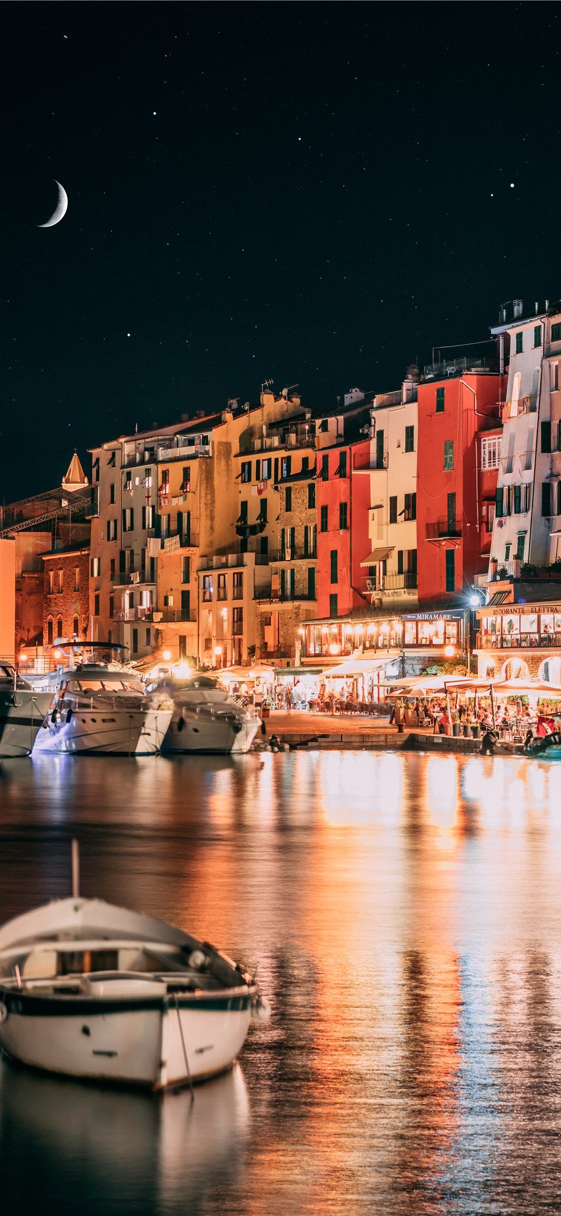 Italian riviera by night iPhone Wallpaper Free Download