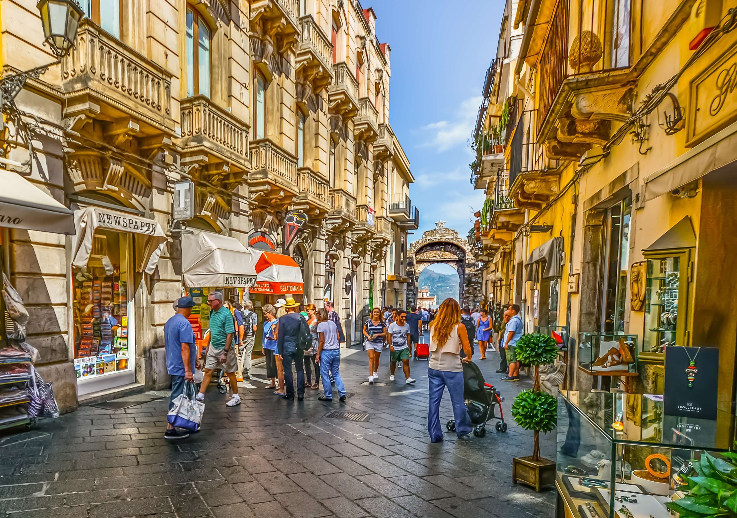 architecture, city, colorful, italian, italy, old, scene, shopping, shops, sicilian, sicily, street, taormina, tourism, travel, view, village wallpaper. Mocah.org HD Wallpaper