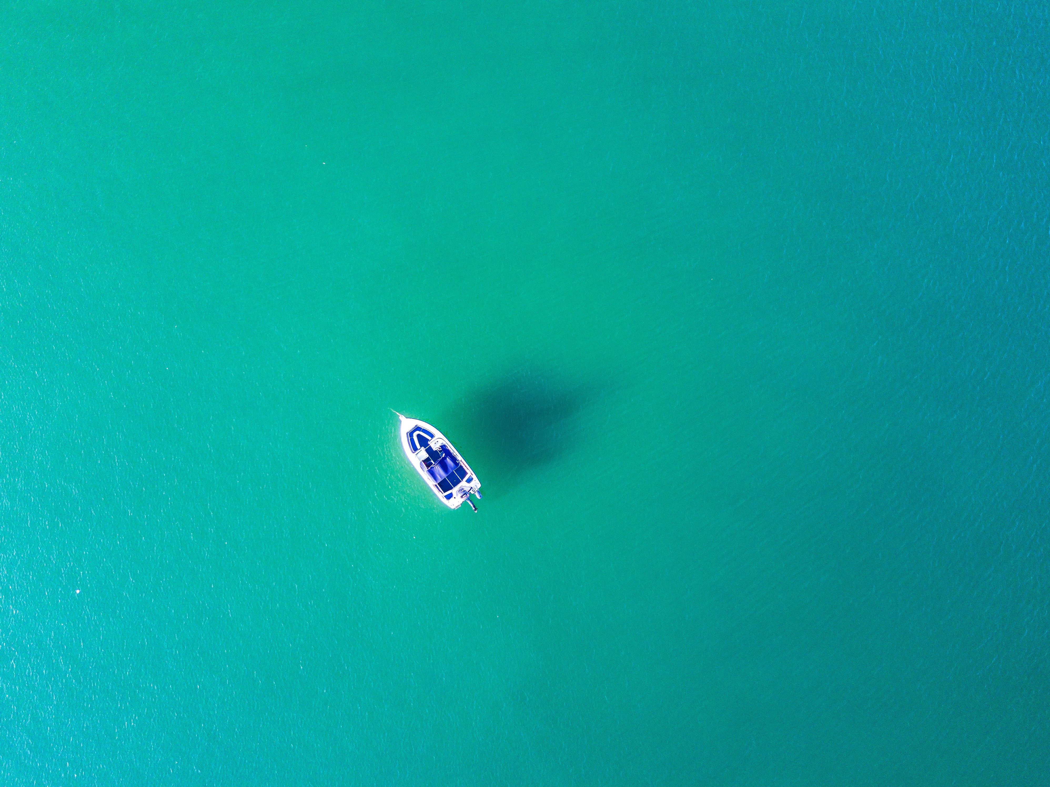 Boat In Blue Sea Water Wallpaper, HD Artist 4K Wallpaper, Image