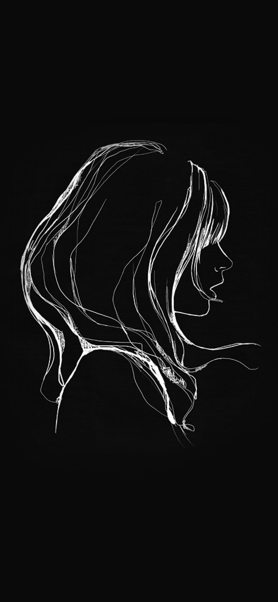 Drawing Simple Minimal Girl Illustration Art Dark Wallpaper