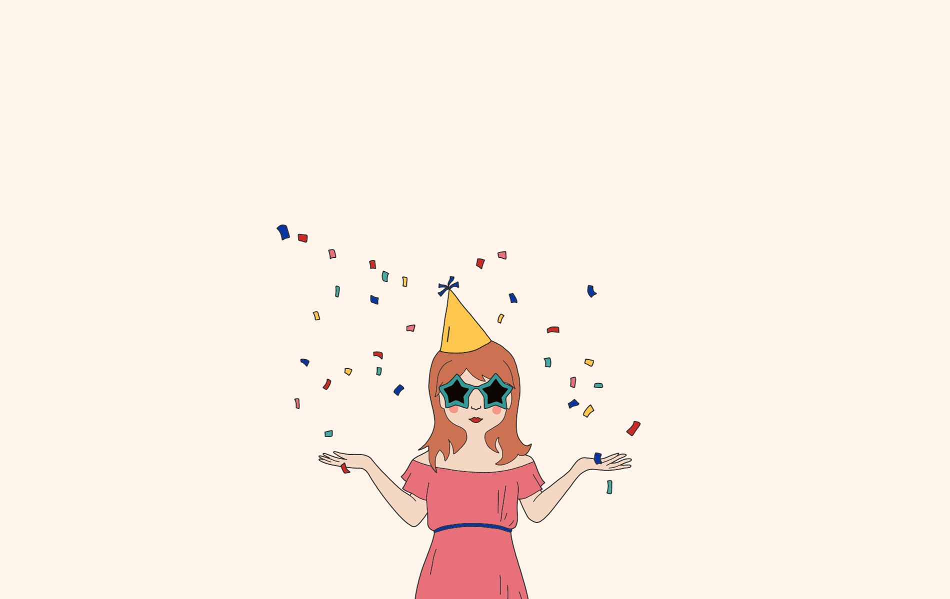 Party girl desktop, phone and tablet wallpaper