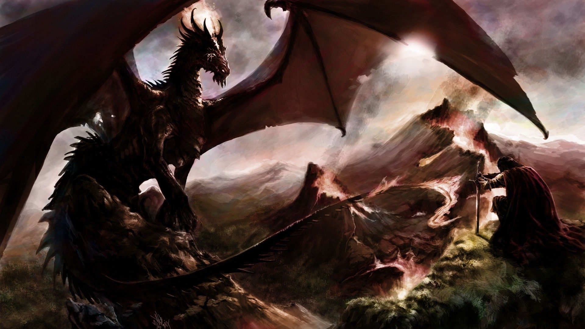 dragon, Fantasy Art, Drawing, Digital Art, Medieval Wallpaper HD