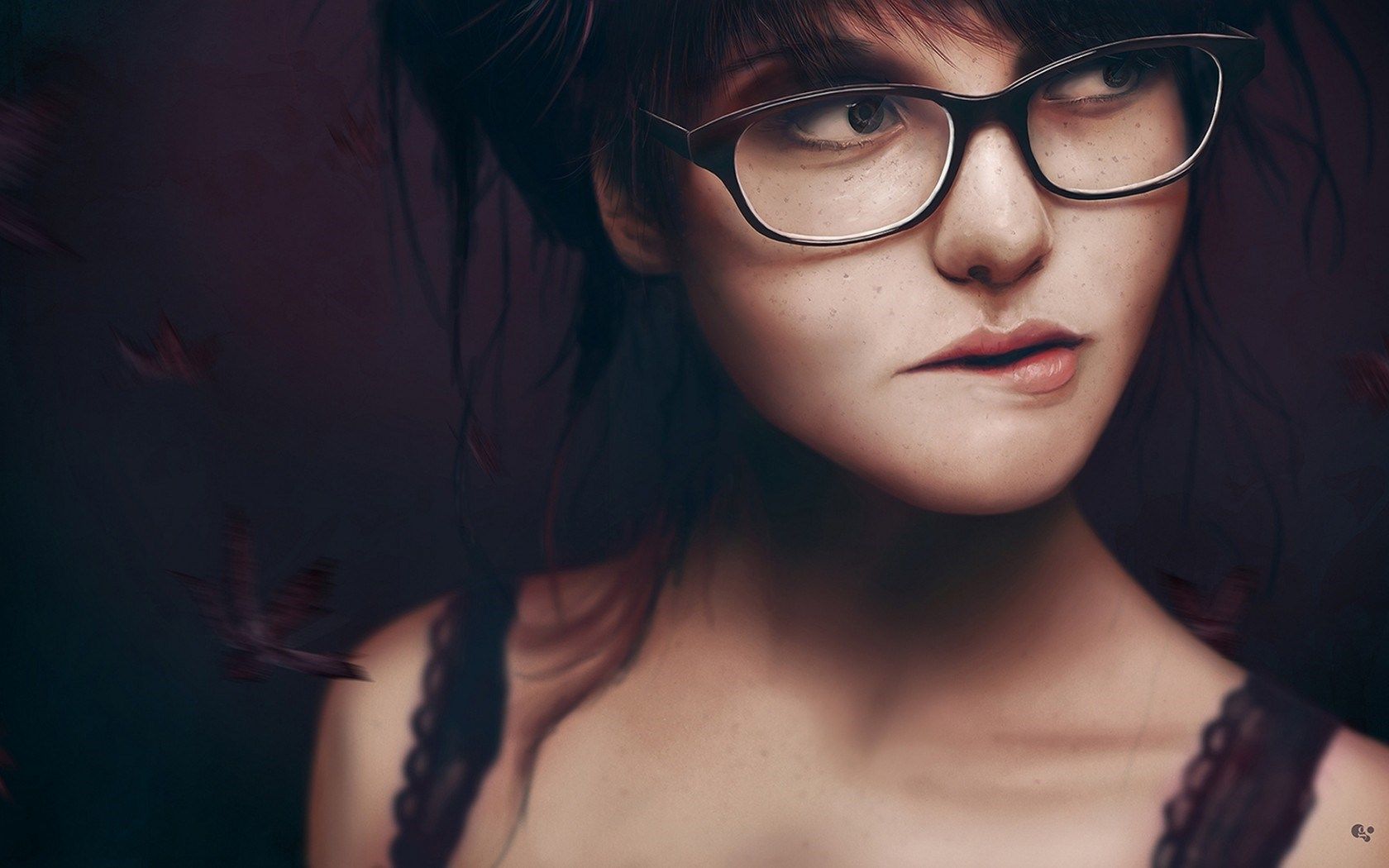 Beautiful Girl Glasses wallpaperx1050