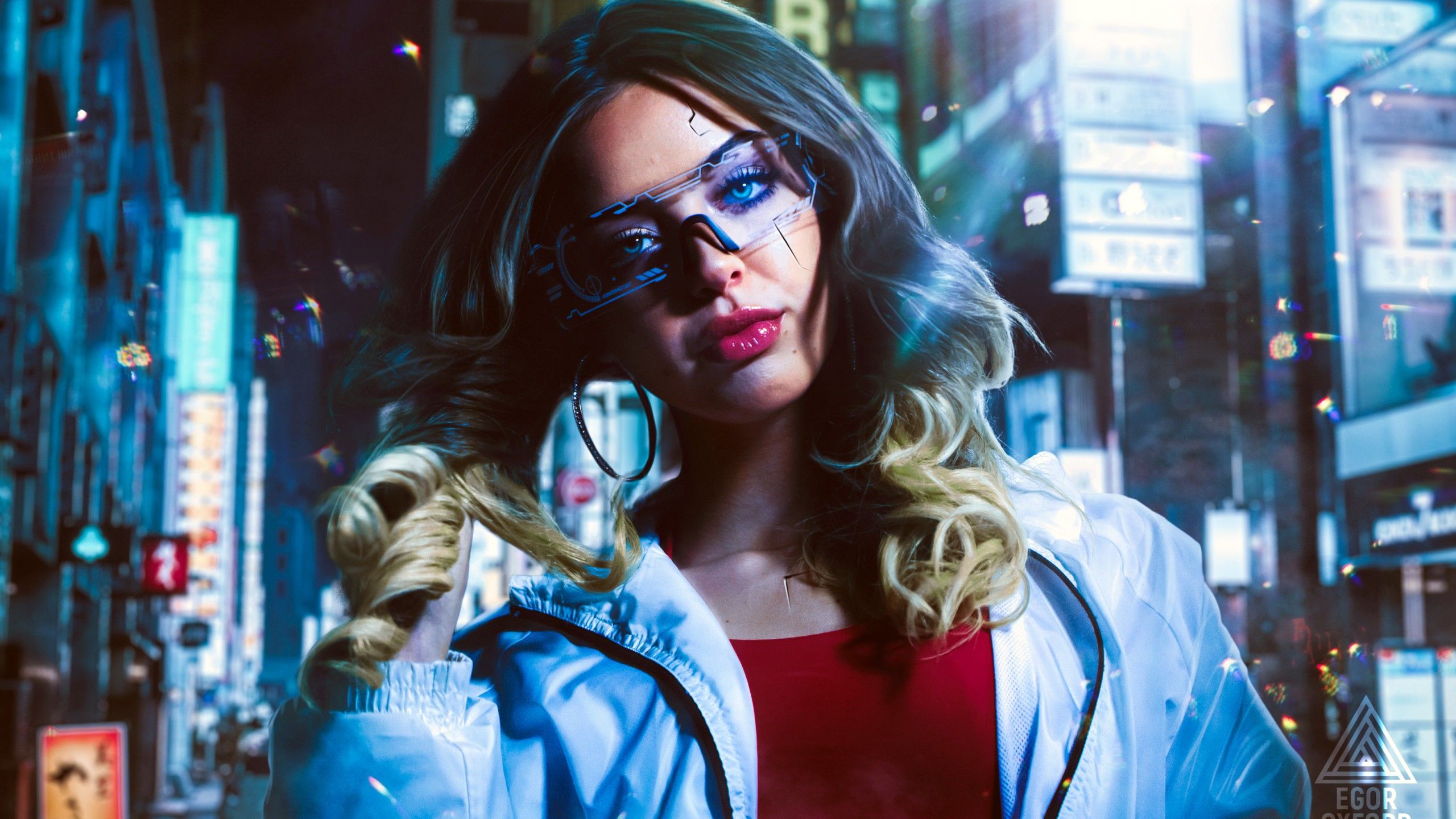 Cyberpunk girl Digital Art Wallpaper 2k Quad HD