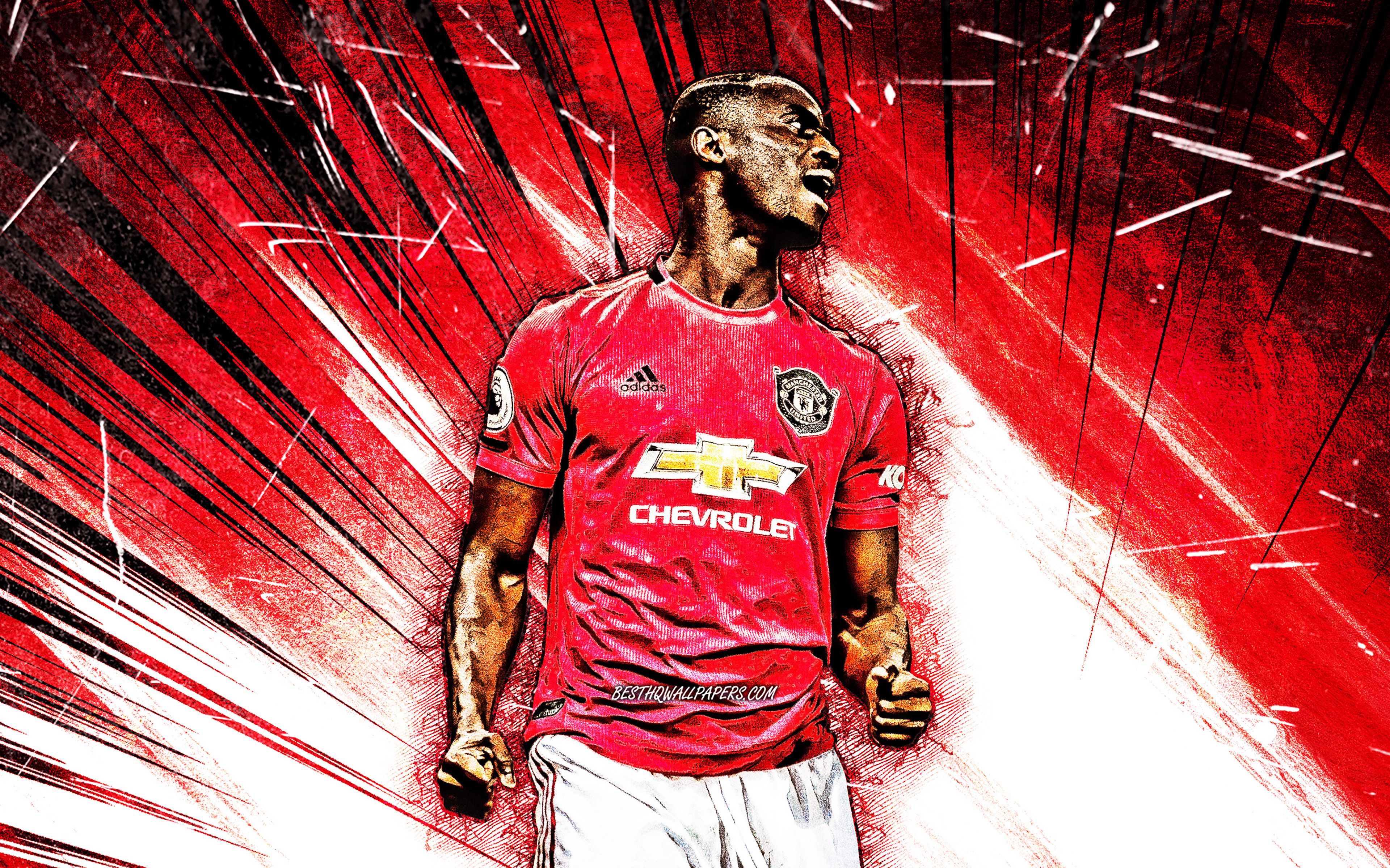 Download wallpaper 4K, Eric Bailly, grunge art, Manchester United