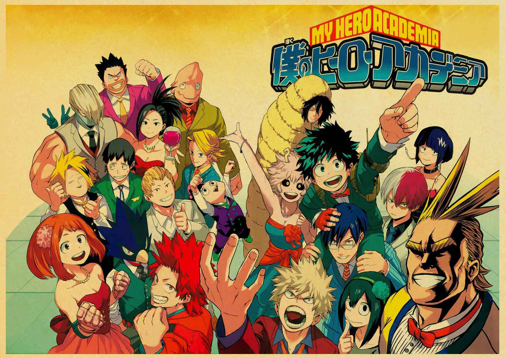 Janpnese Anime My Hero Academia retro posters kraft wall paper High Quality Painting For Home Decor wall stickers