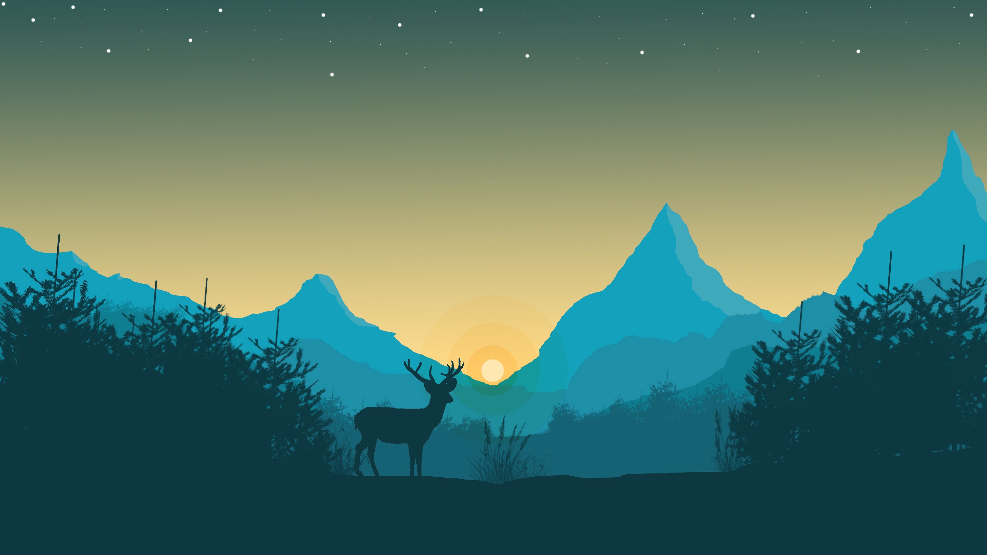 Baru Landscape Minimalist Wallpaper