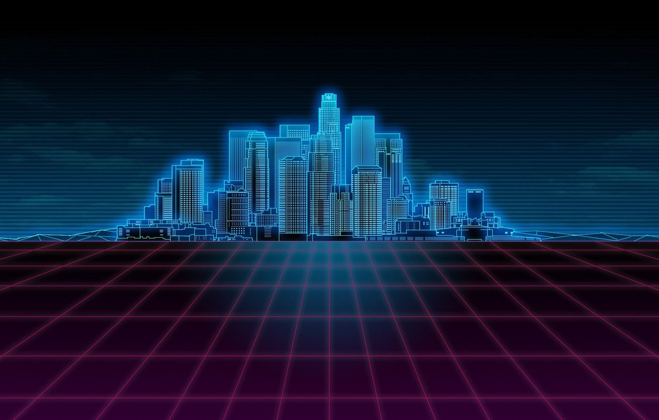 Wallpaper Music, The city, Neon, 80s, Neon, 80's, Synth, Retrowave, Synthwave, New Retro Wave, Futuresynth, Sintav, Retrouve, Outrun image for desktop, section рендеринг