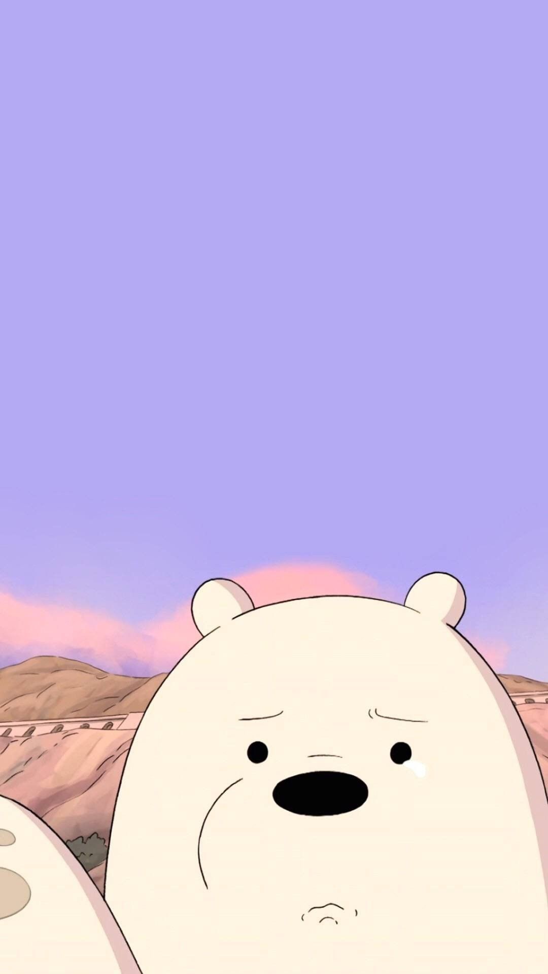 iPhone Wallpaper. Cartoon, Bear, Snout, Sky, Polar bear, Animation