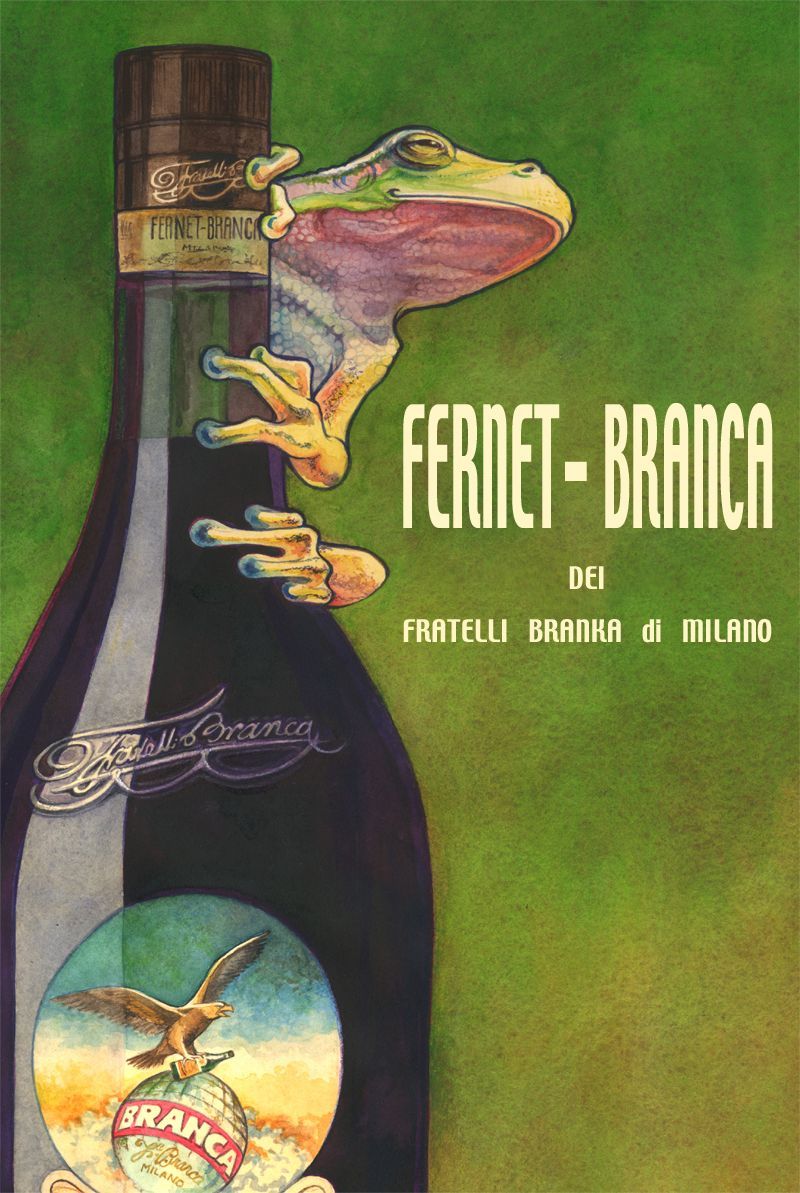 We Love Fernet Branca And We Dig This Fantasy Poster By Llyn Hunter. Respect!. Vintage Posters, Vintage Italian Posters, Fernet Branca