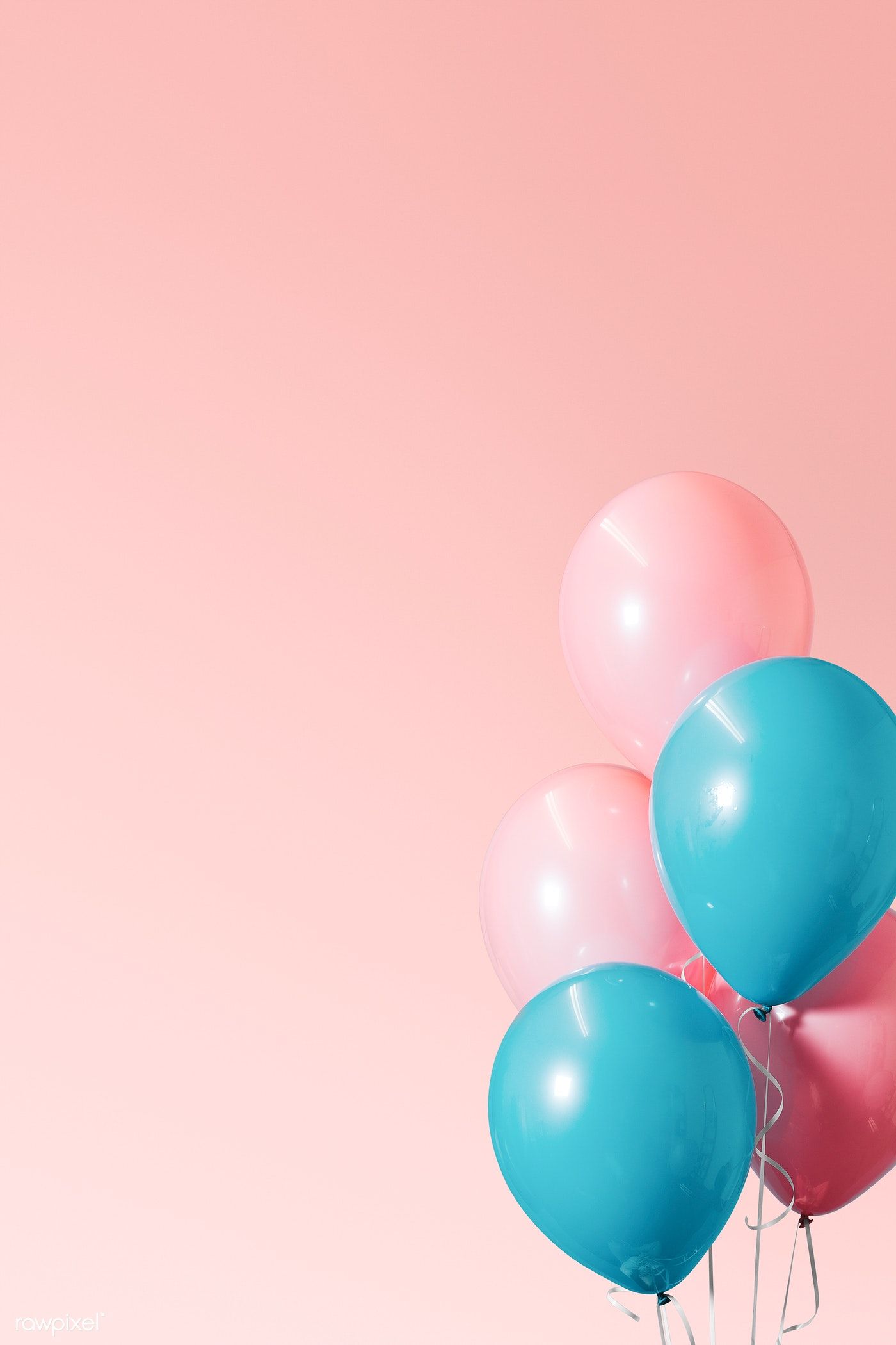 Download premium illustration of Pink and blue balloons poster