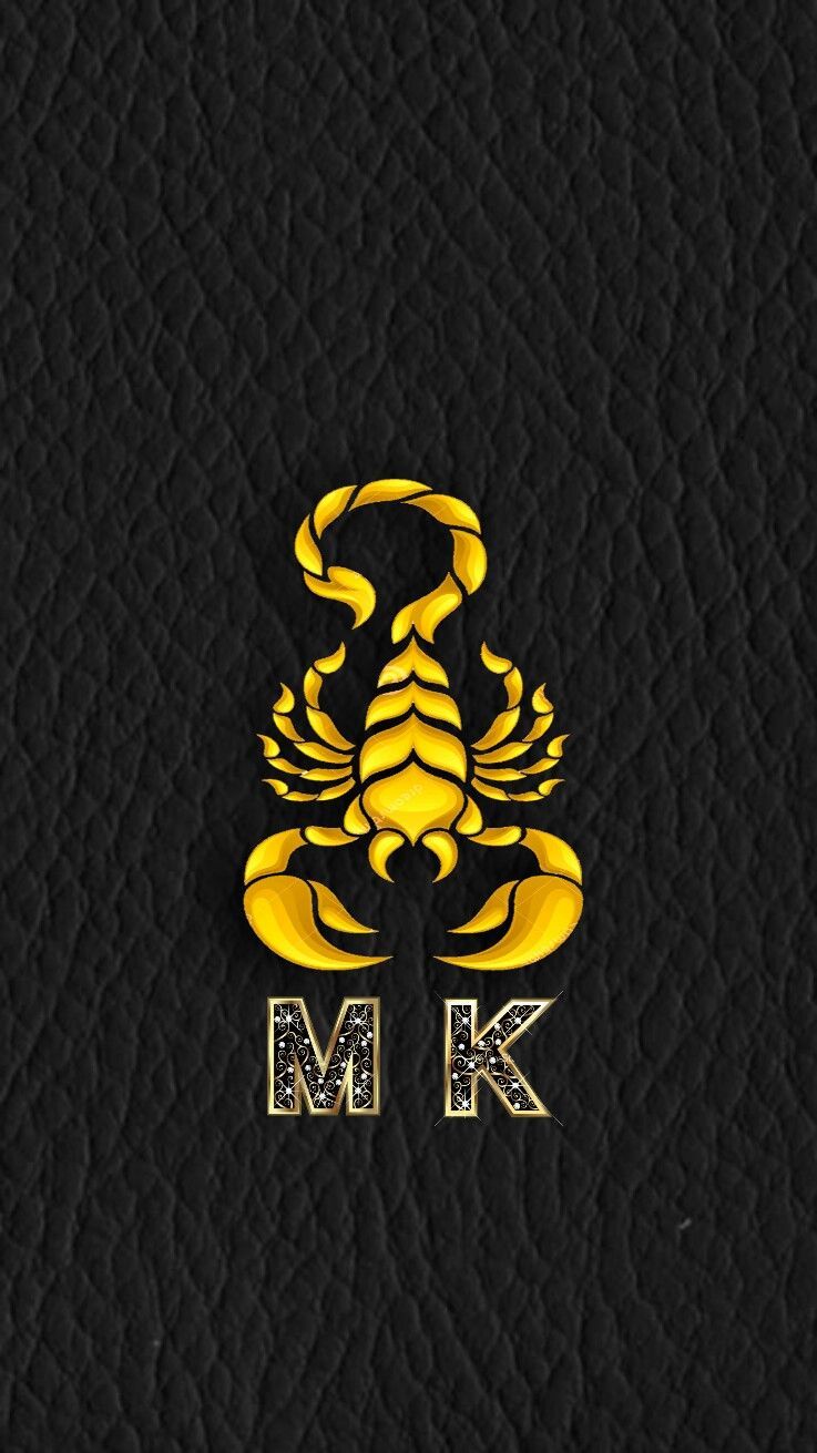 MK scorpion on soft black leather iPhone wallpaper. Scorpio art