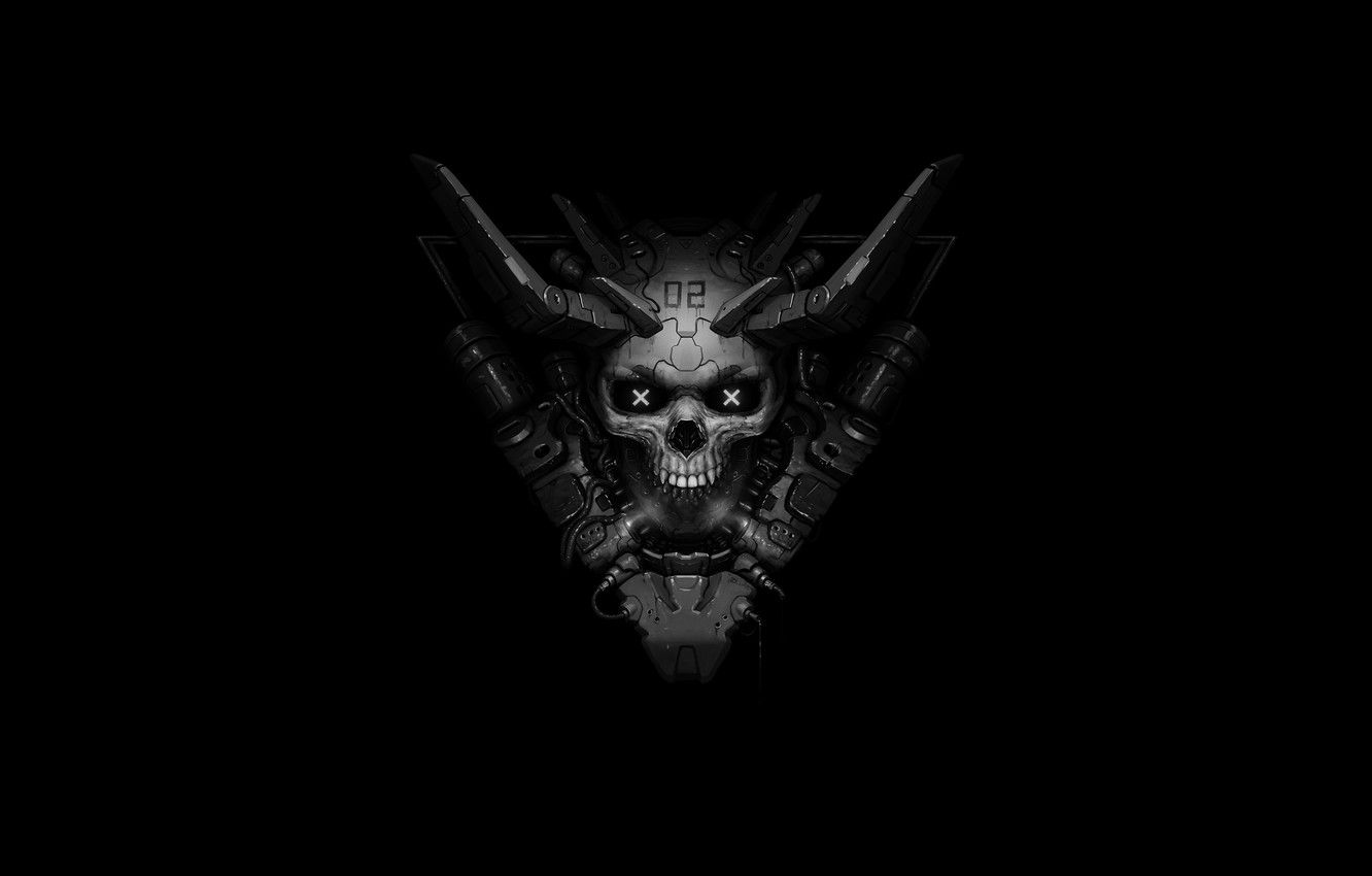 Wallpaper Minimalism, Skull, Dark, Background, Mad, Sake, Madness